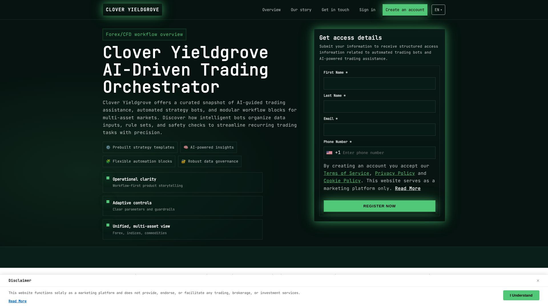 Screenshot of cloveryieldgrove.solutions