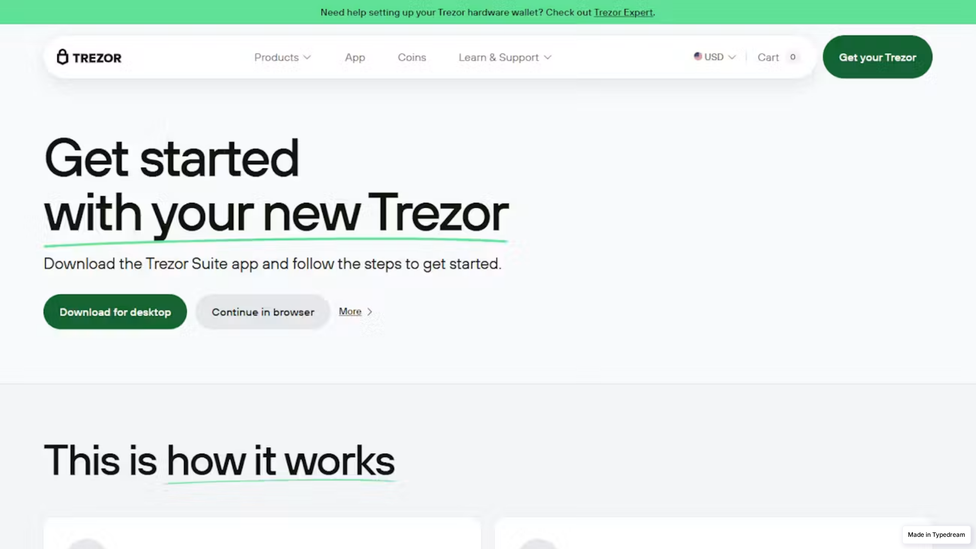 Screenshot of portal-io-start-docs.typedream.app