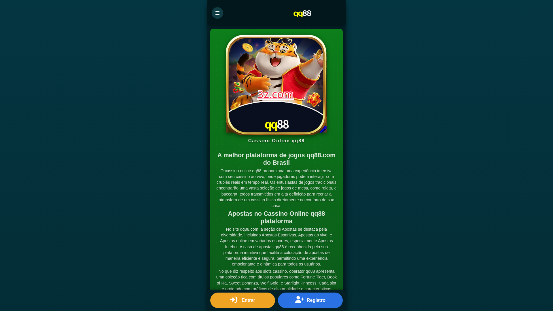 Screenshot of qq88jogos.com