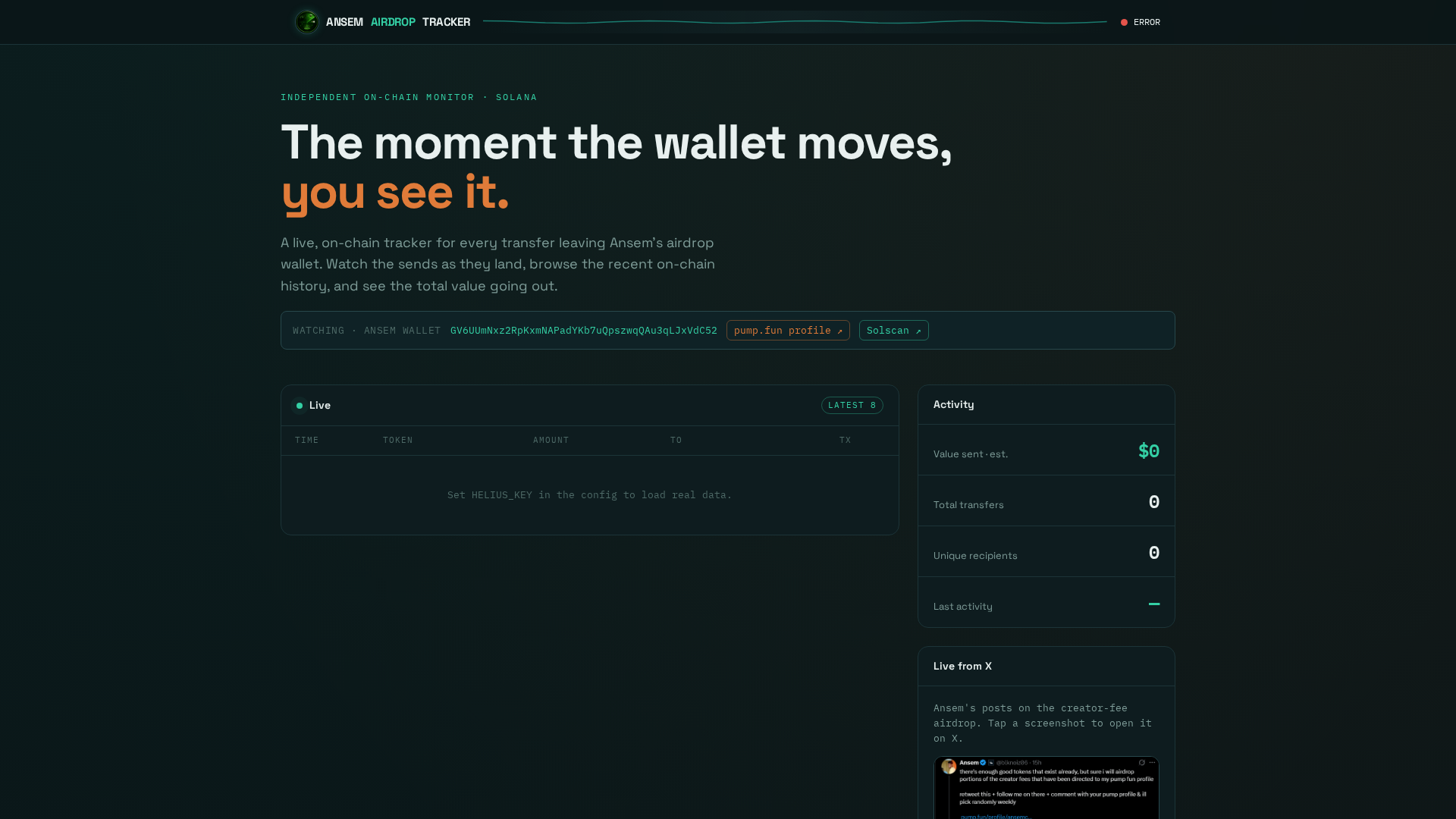 Screenshot of ansem-airdrop-tracker.fun