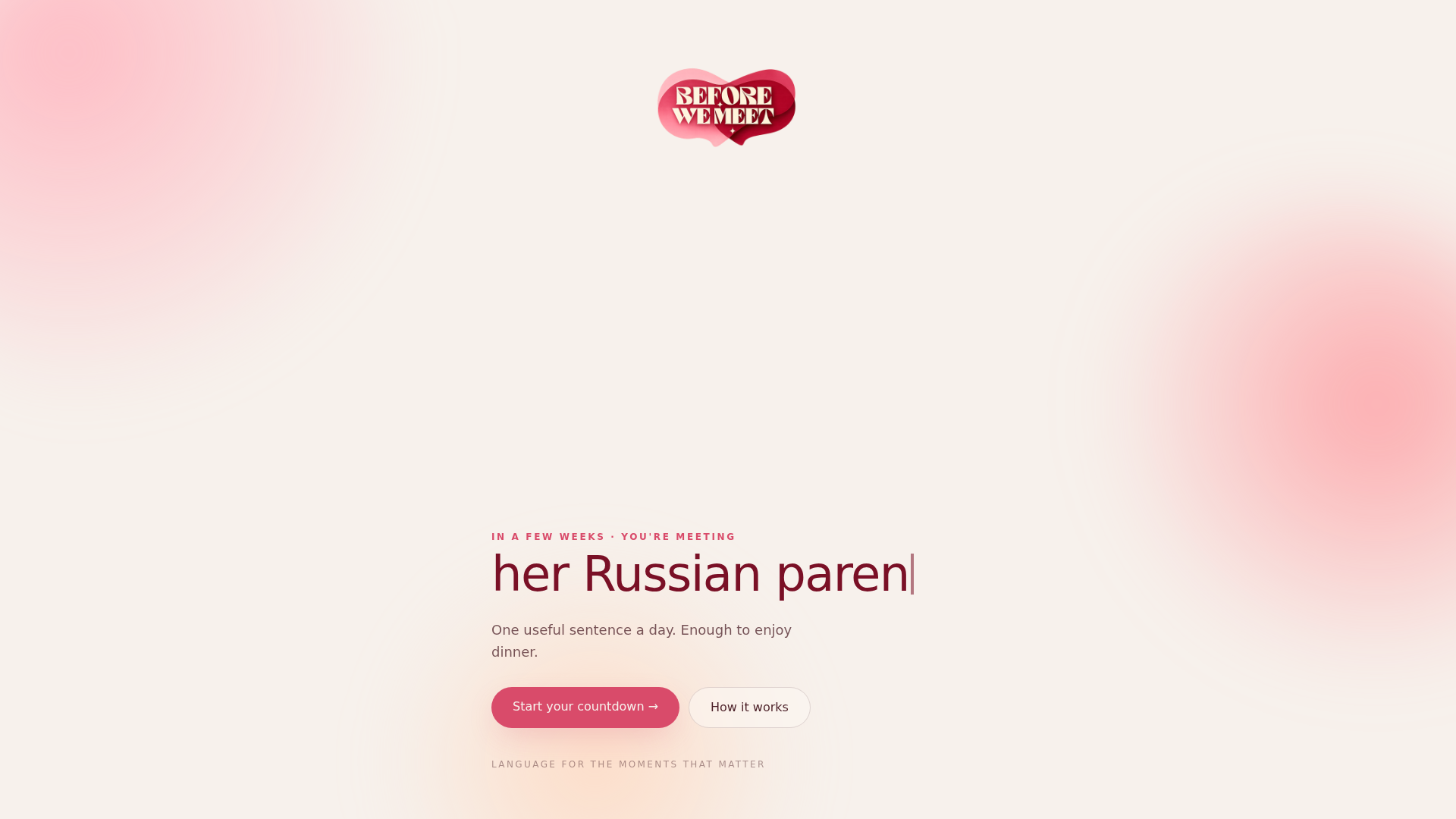 Screenshot of beforewemeetapp.com