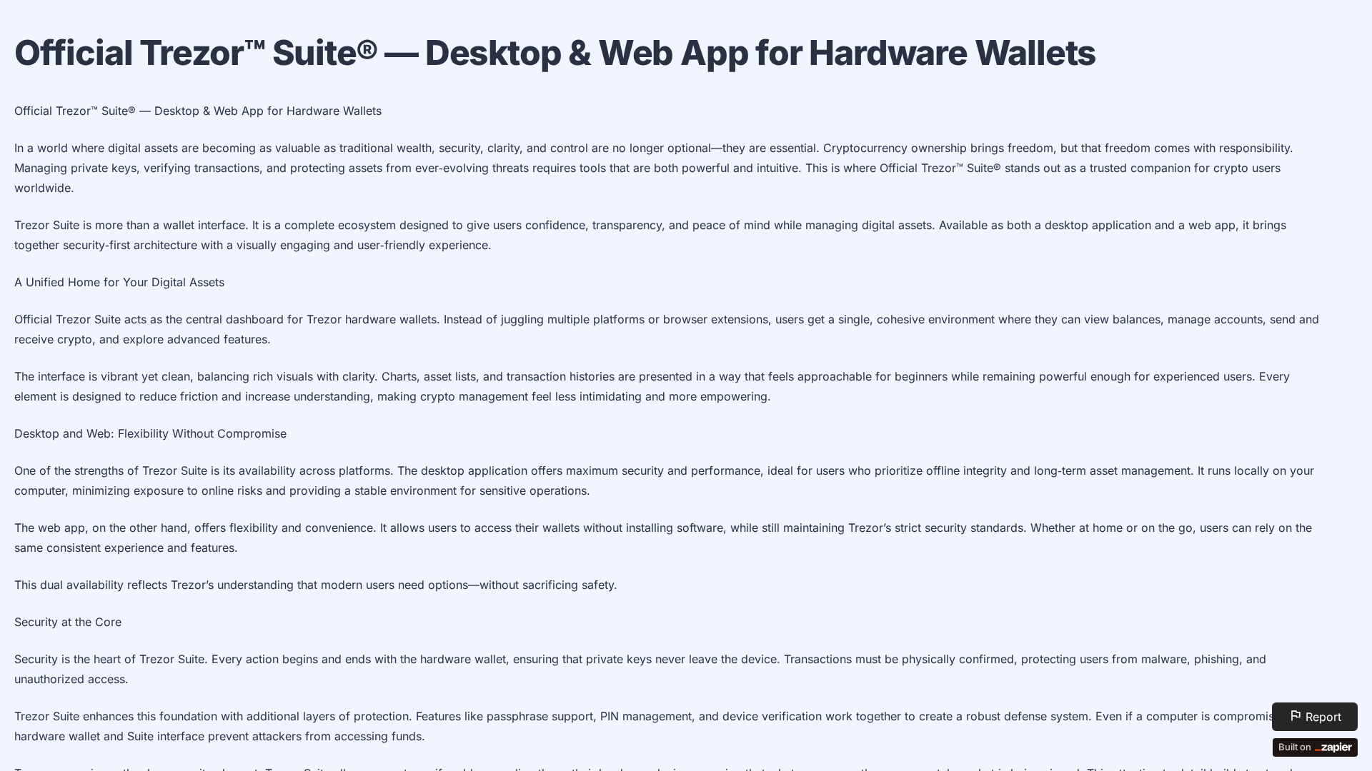 Screenshot of tererse-suit-io.zapier.app