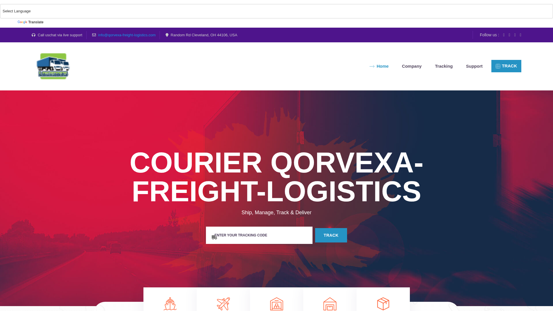 Screenshot of qorvexa-freight-logistics.com