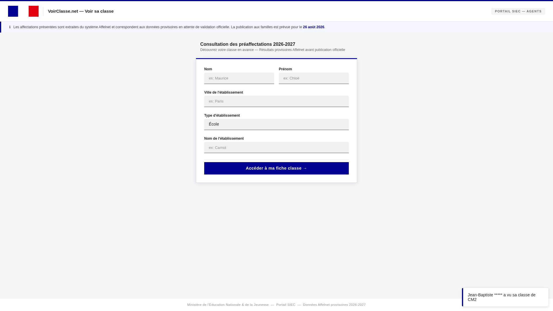 Screenshot of voirclasse.net