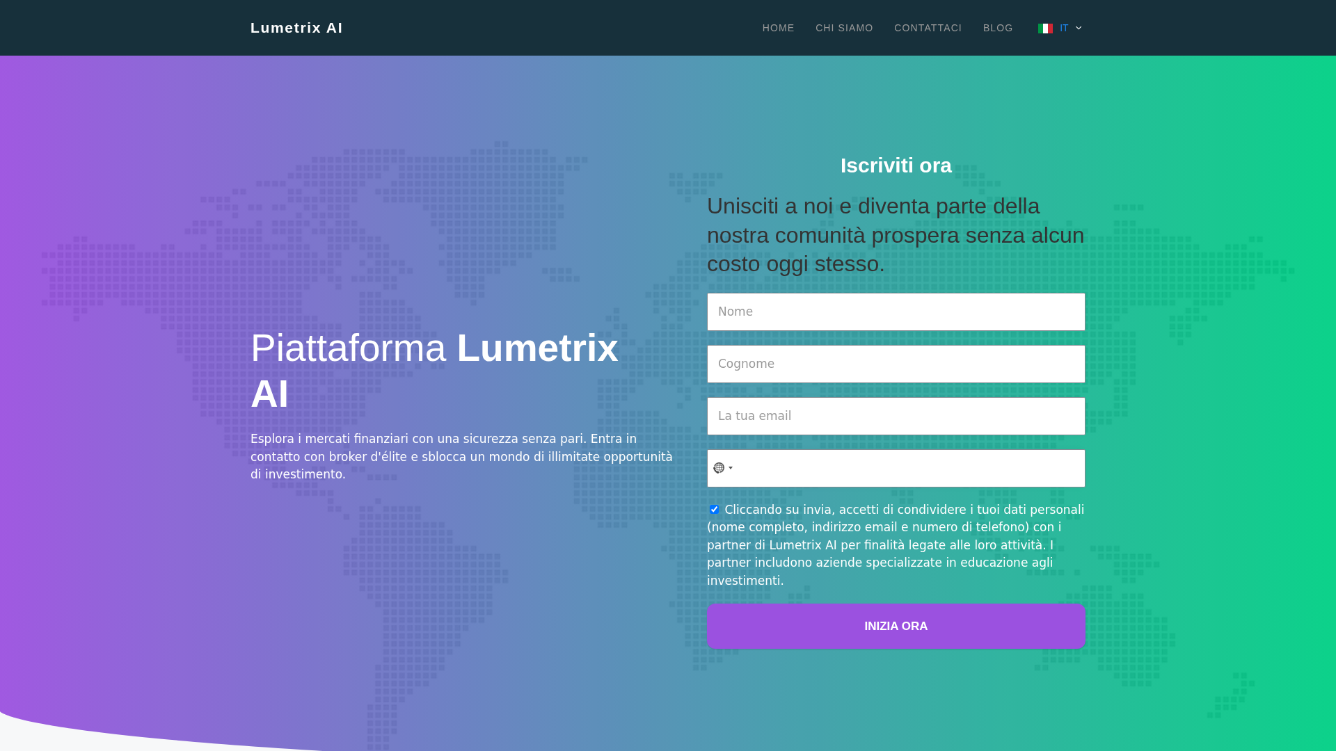Screenshot of the-lumetrixai.net