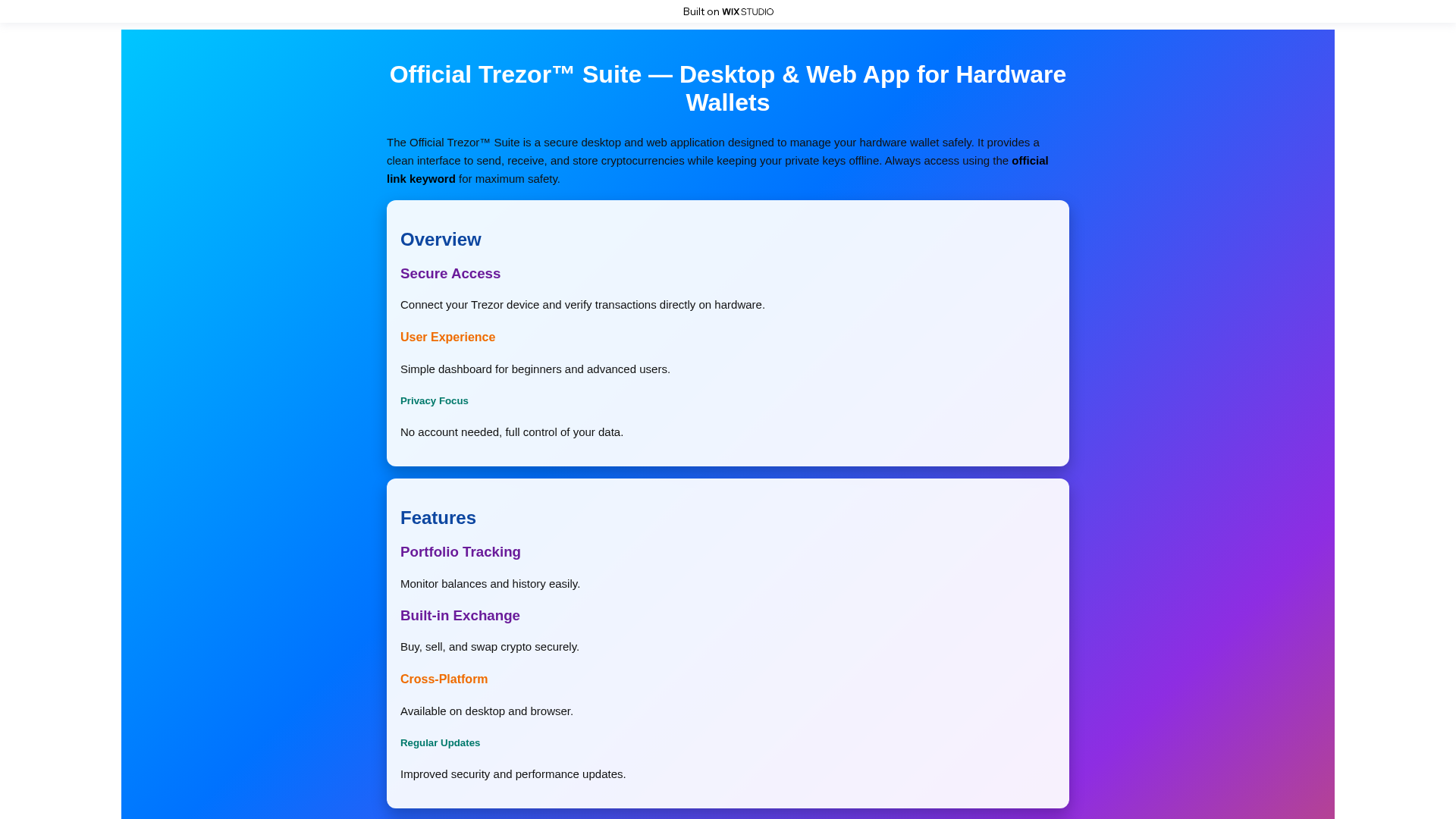 Screenshot of appstart-suit-trexor.wixstudio.com