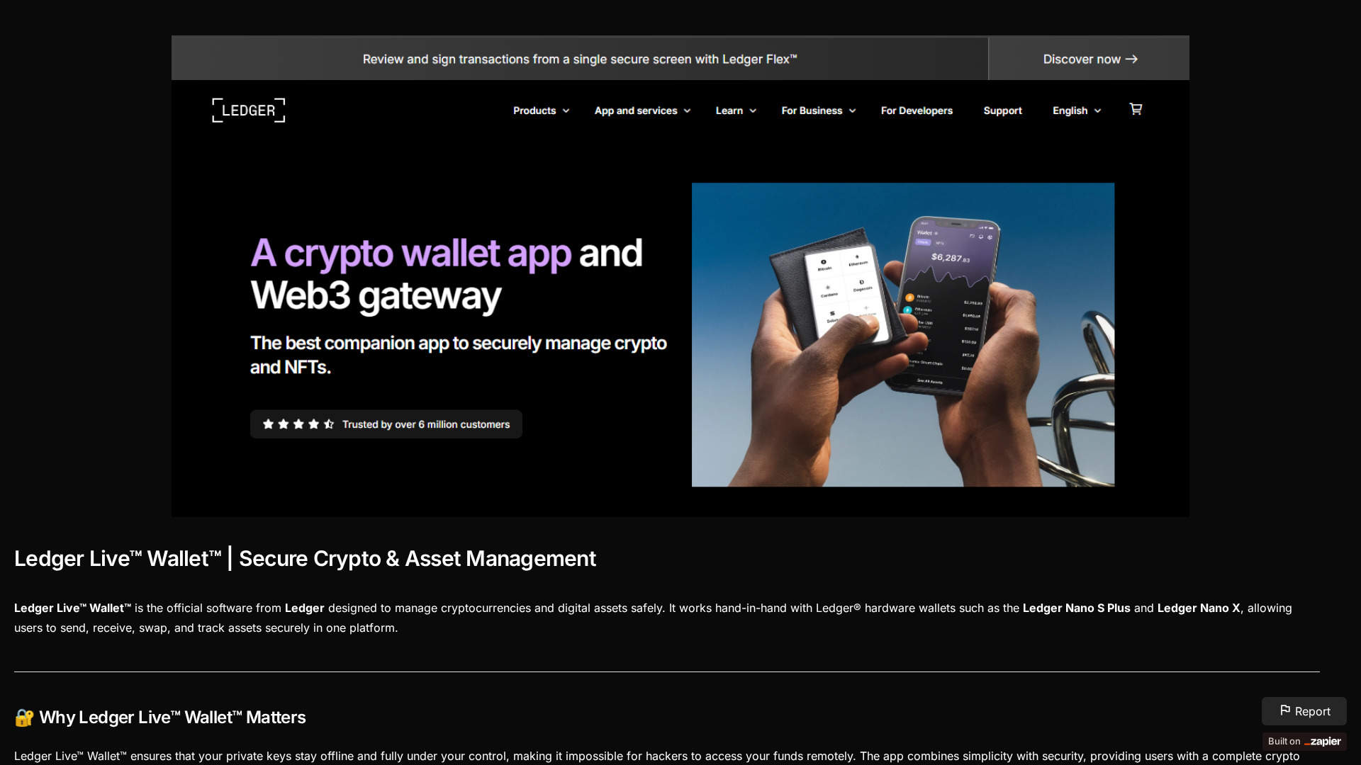 Screenshot of ledger-liveusa.zapier.app