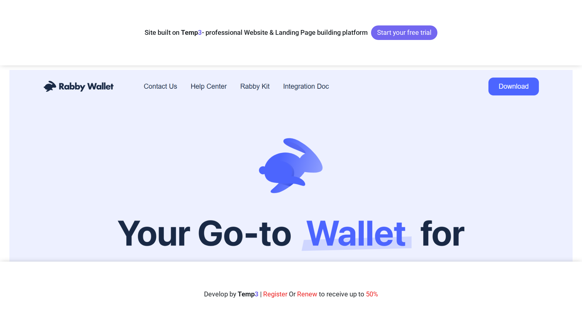 Screenshot of rabbyio.tem3.io