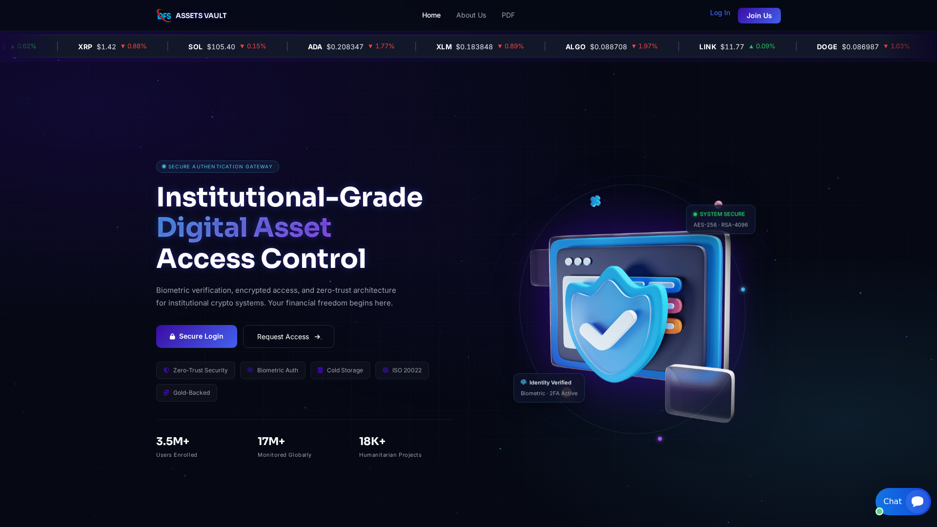 Screenshot of qfsassetsvault.com