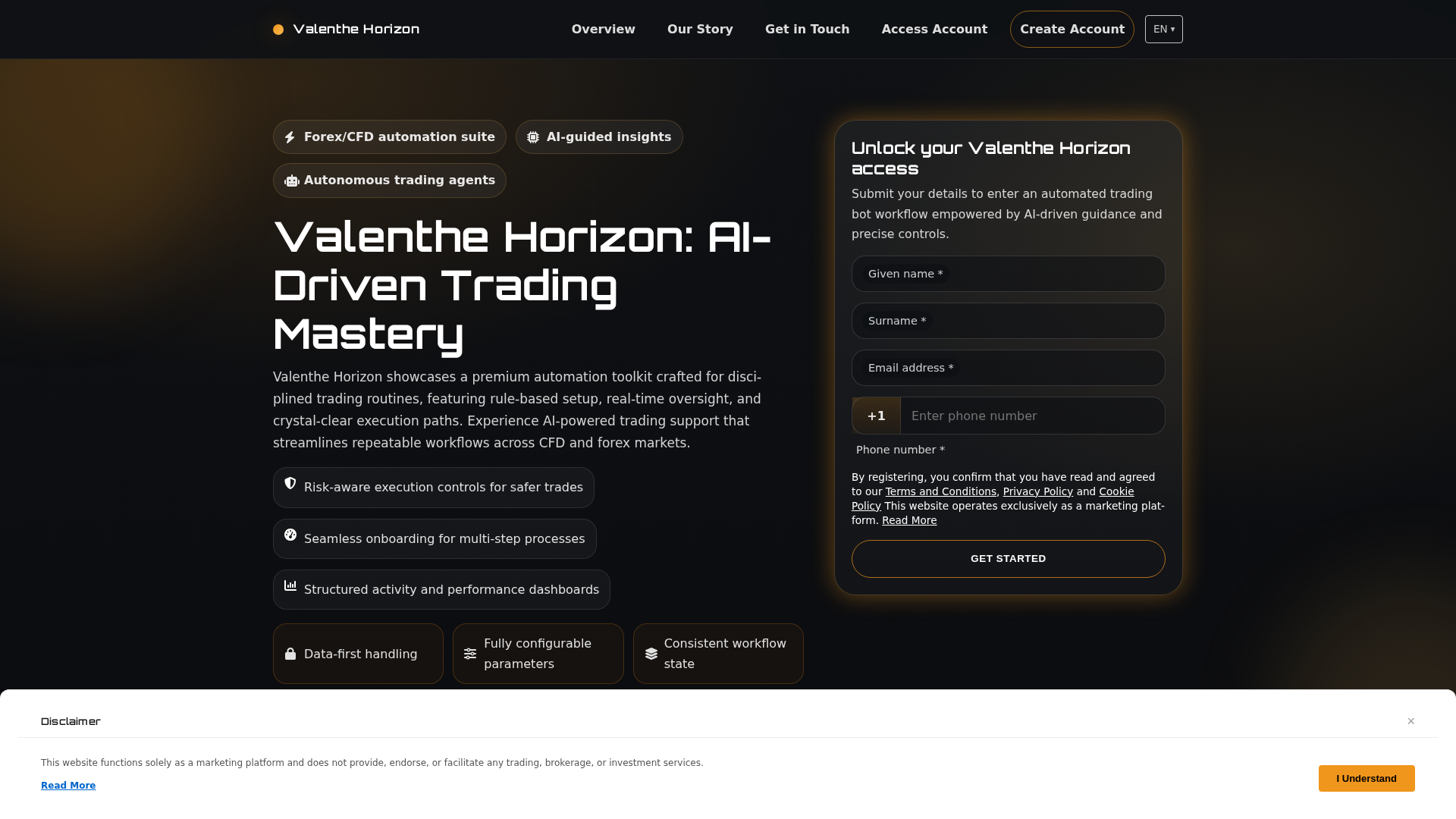 Screenshot of valenthehorizon.digital