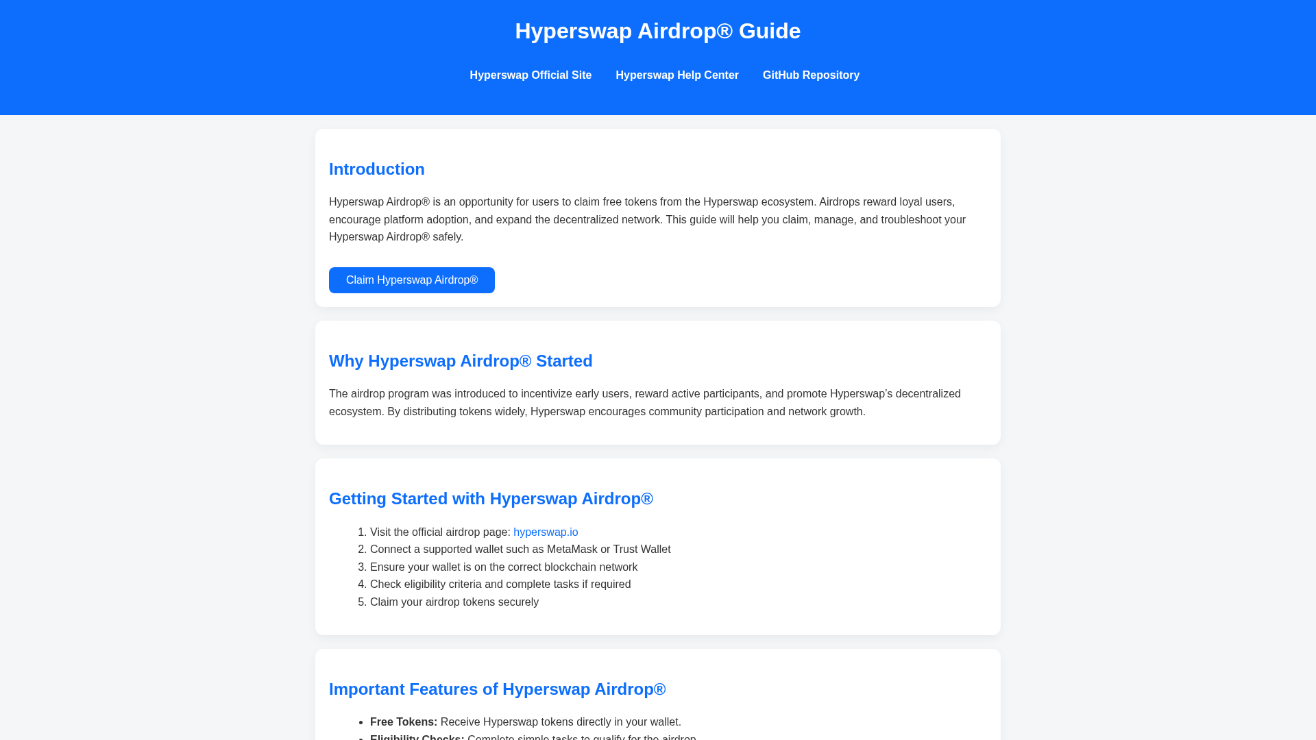 Screenshot of open-hyperswap-airdrop.pages.dev