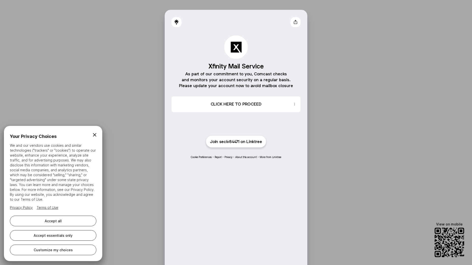 Screenshot of linktr.ee