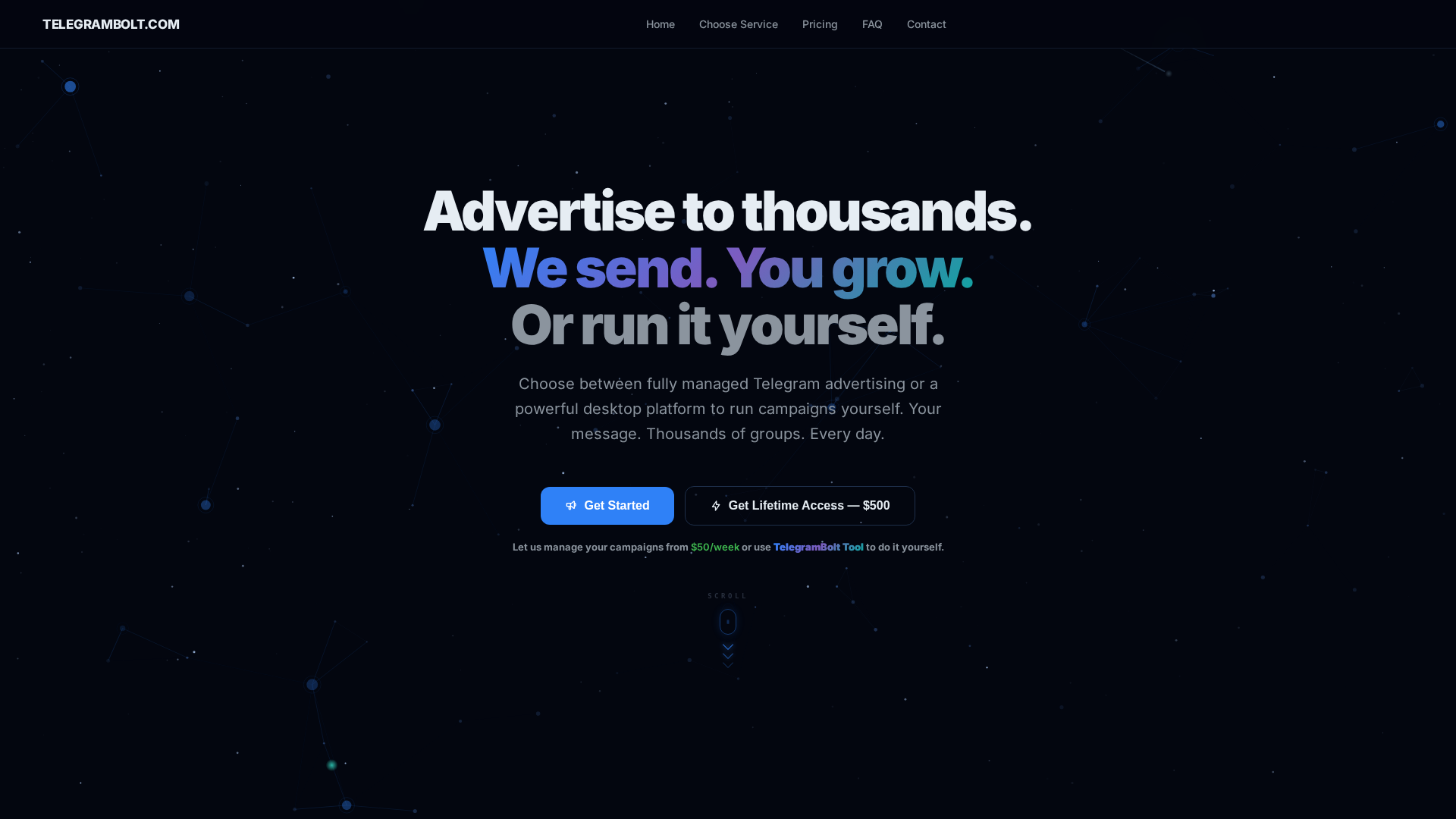 Screenshot of telegrambolt.com