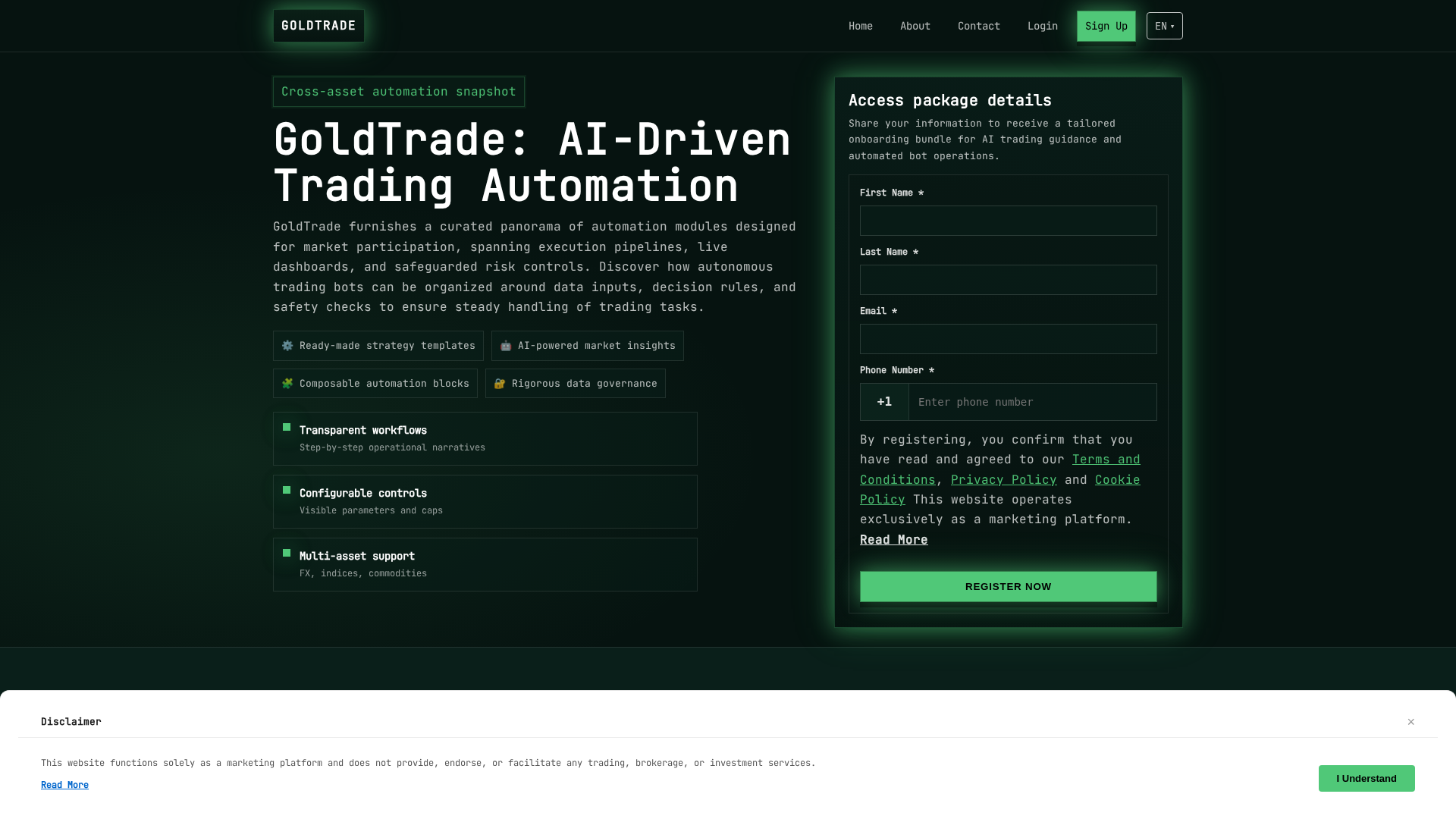 Screenshot of goldtradetech.digital