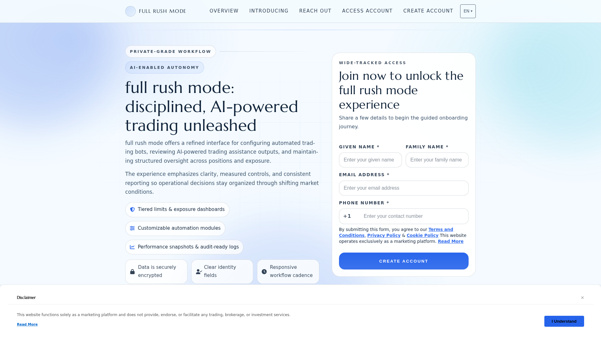 Screenshot of fullrushmode.digital