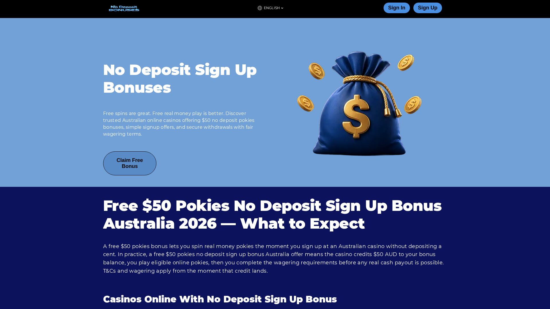 Screenshot of free50pokies-online1.com