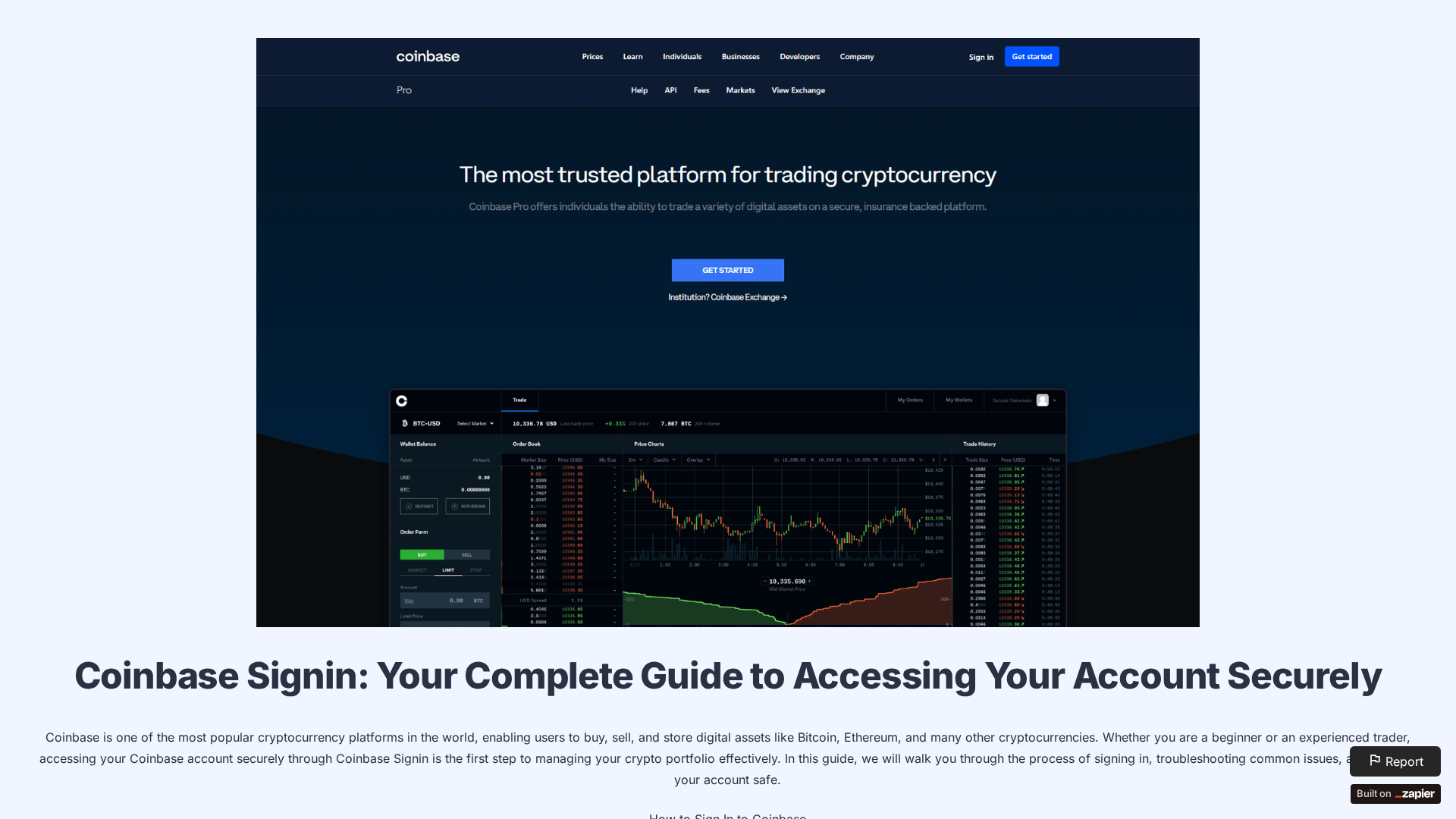 Screenshot of coin-bse-app.zapier.app