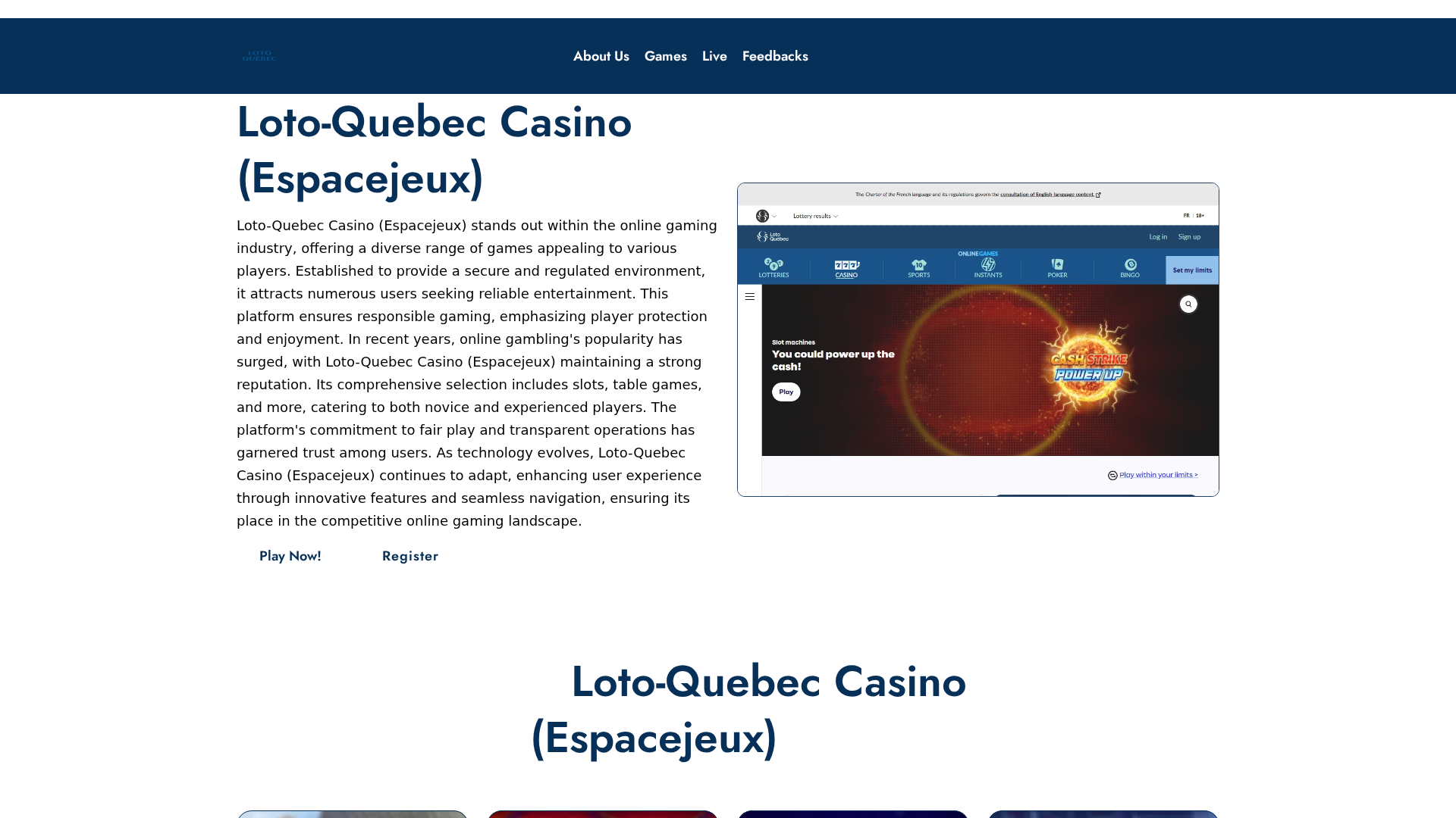 Screenshot of lotoquebec.co.uk