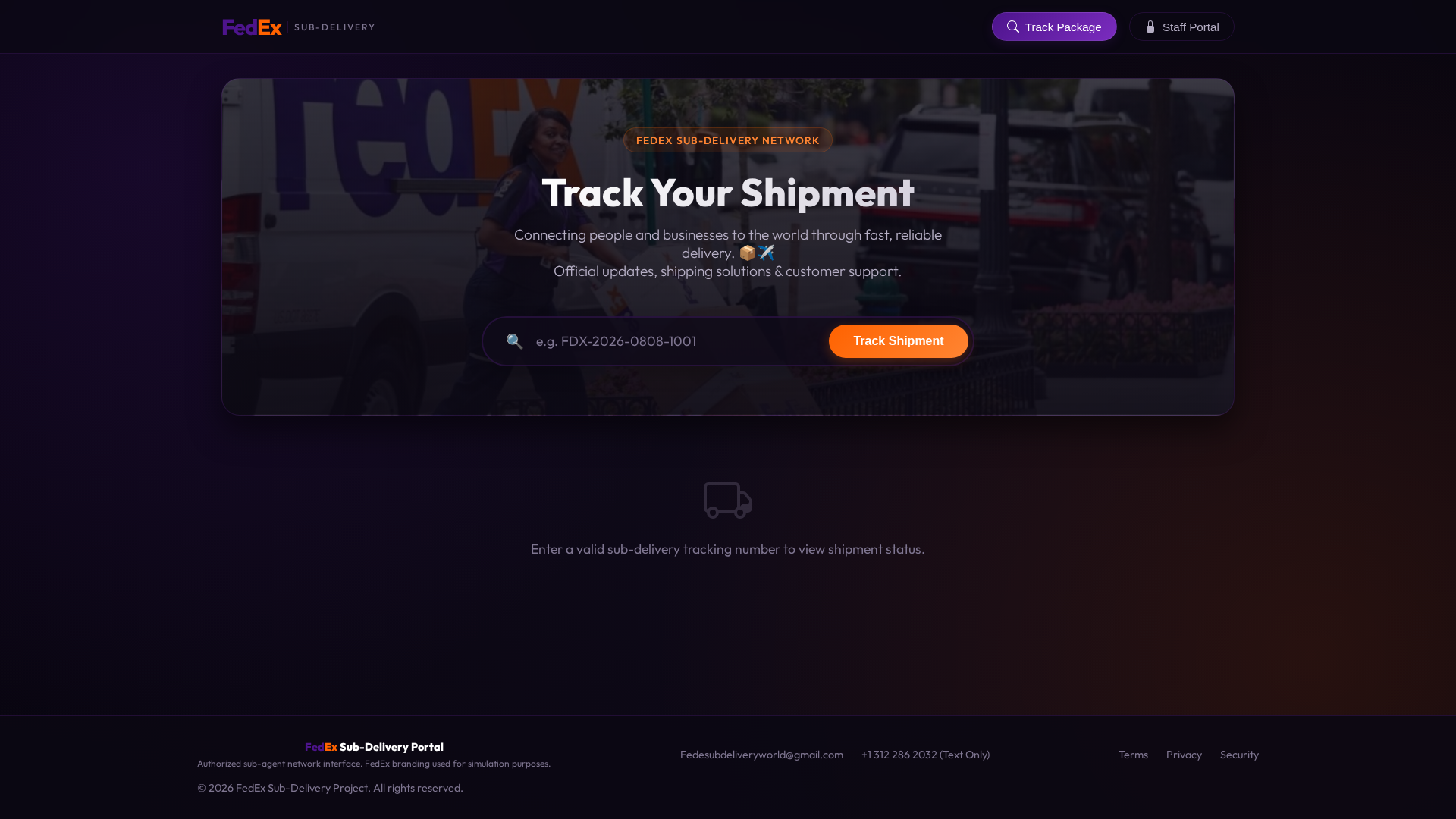 Screenshot of fedexsubdelivery.com