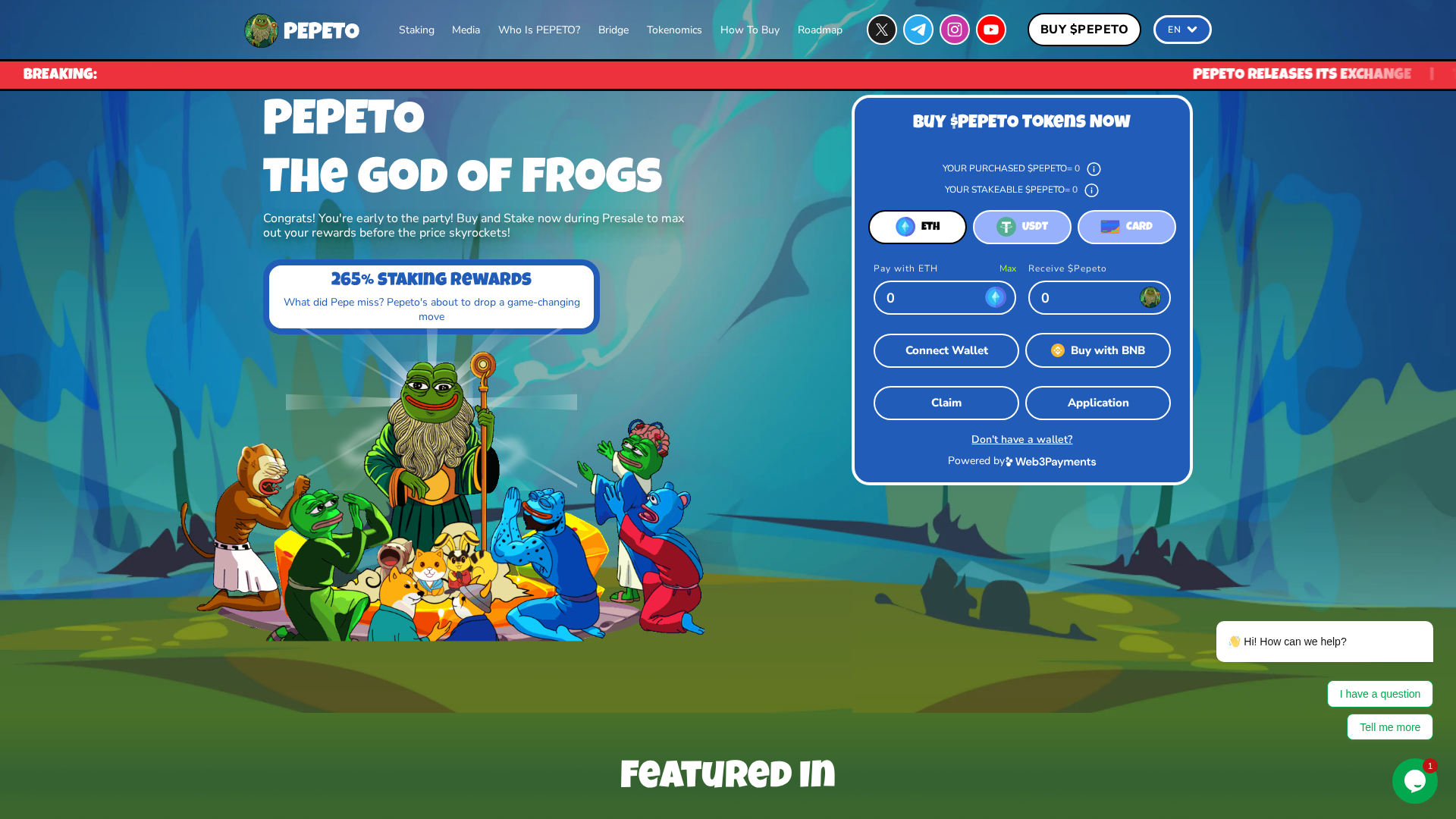 Screenshot of pepeto-app.pages.dev