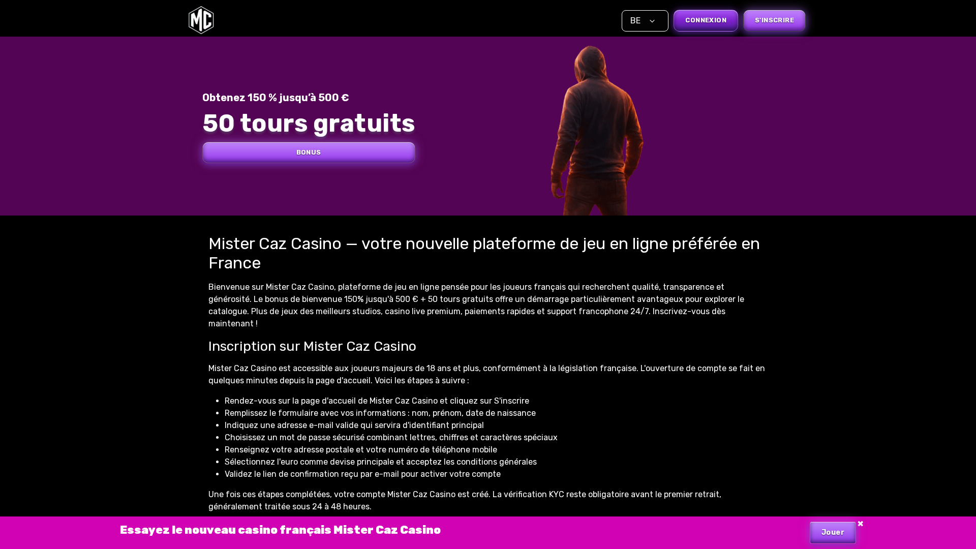 Screenshot of mister-caz-casino.com