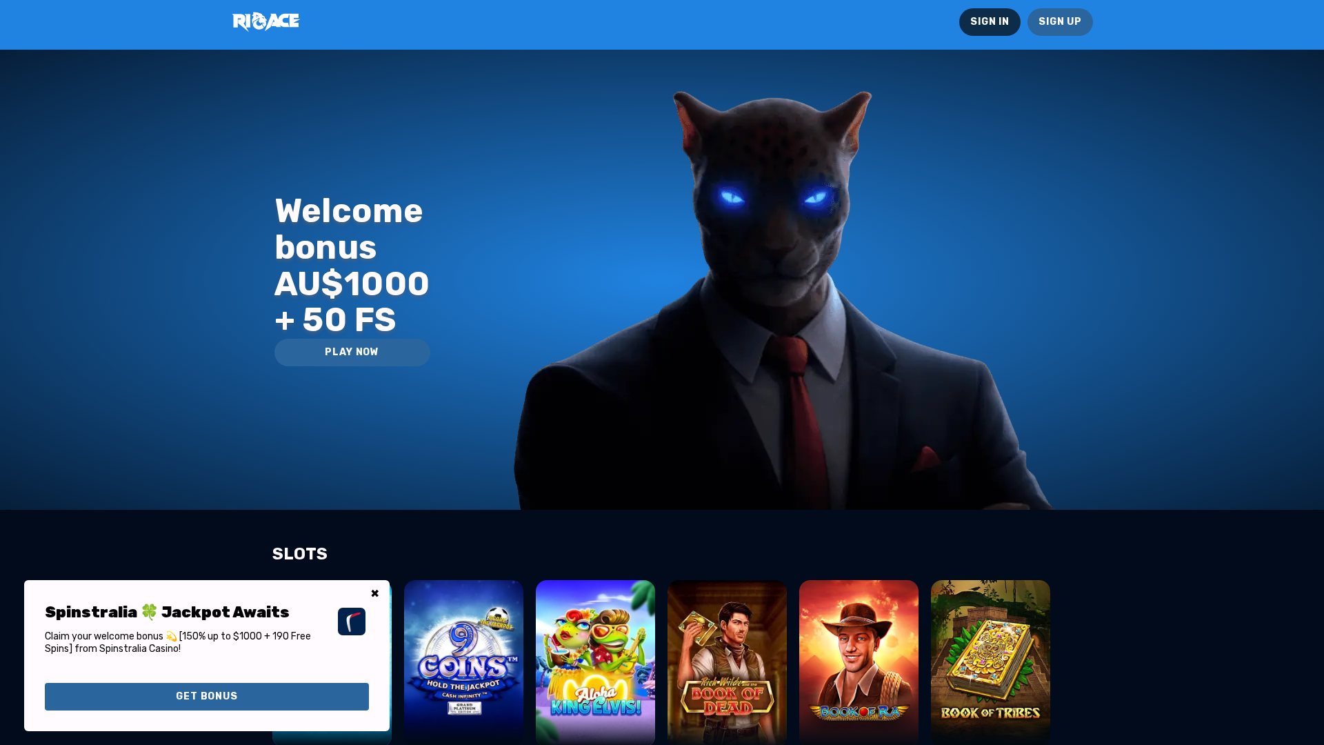 Screenshot of rioacecasino-aus.com