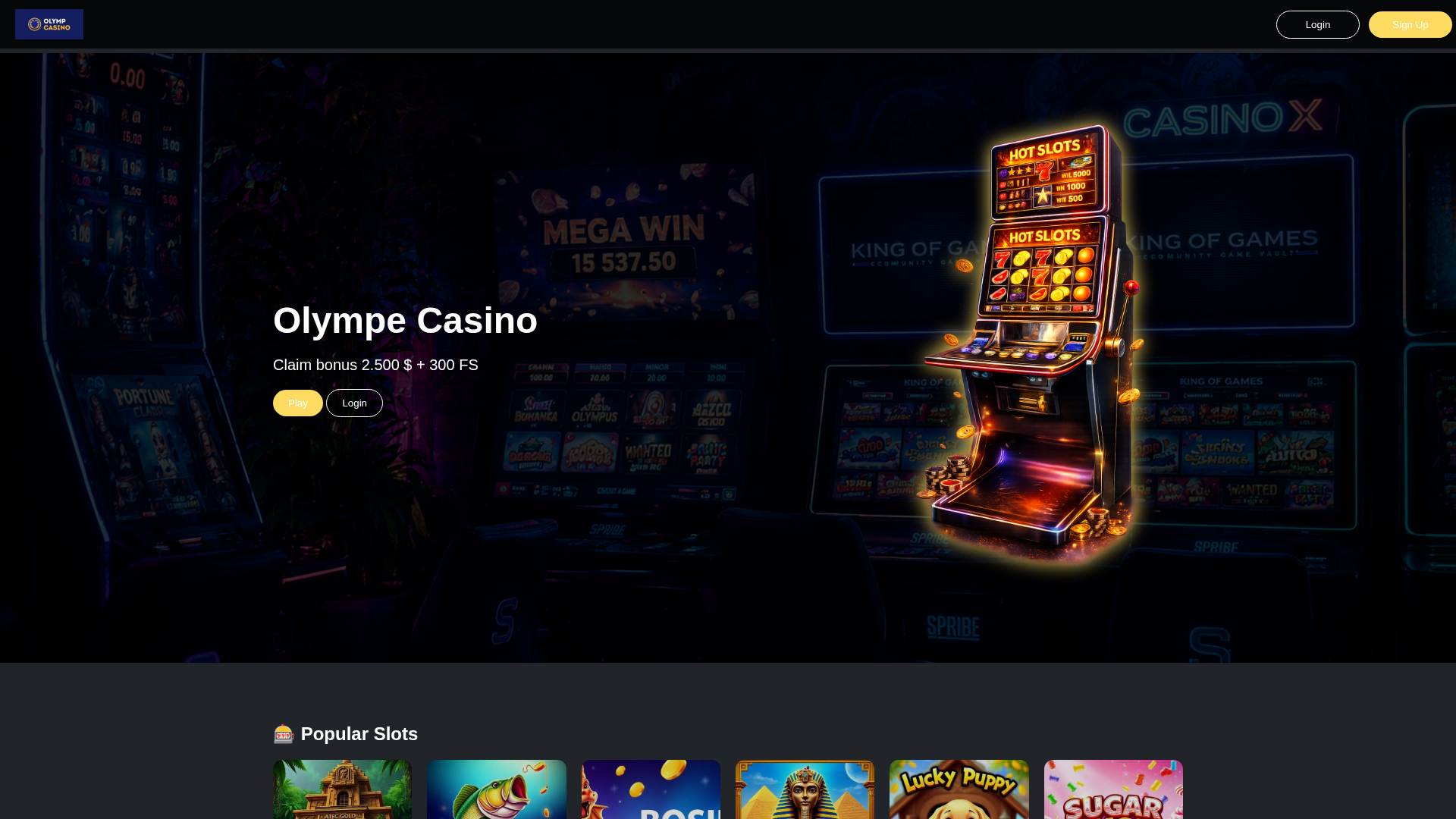 Screenshot of olympecasinouk.com