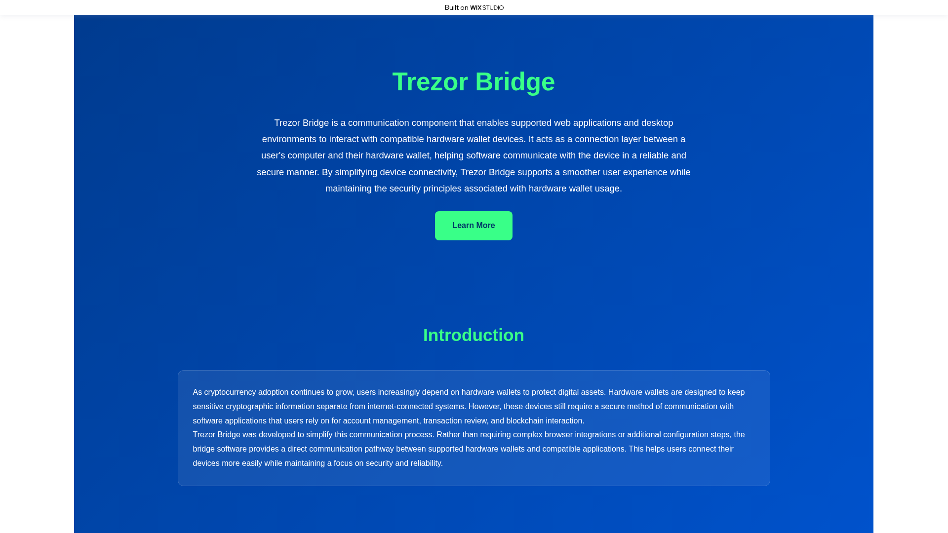 Screenshot of bridge-introapp.wixstudio.com