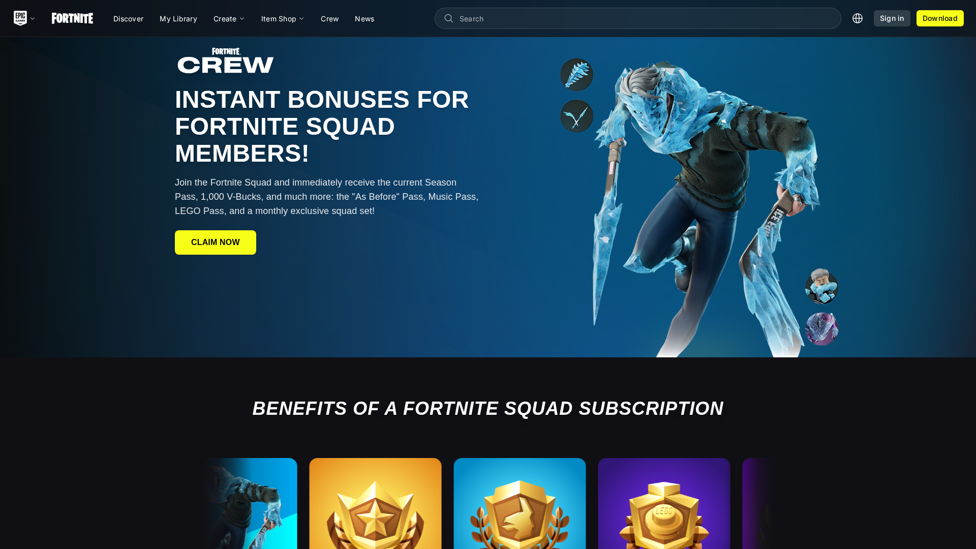 Screenshot of fortnite-crew.pro
