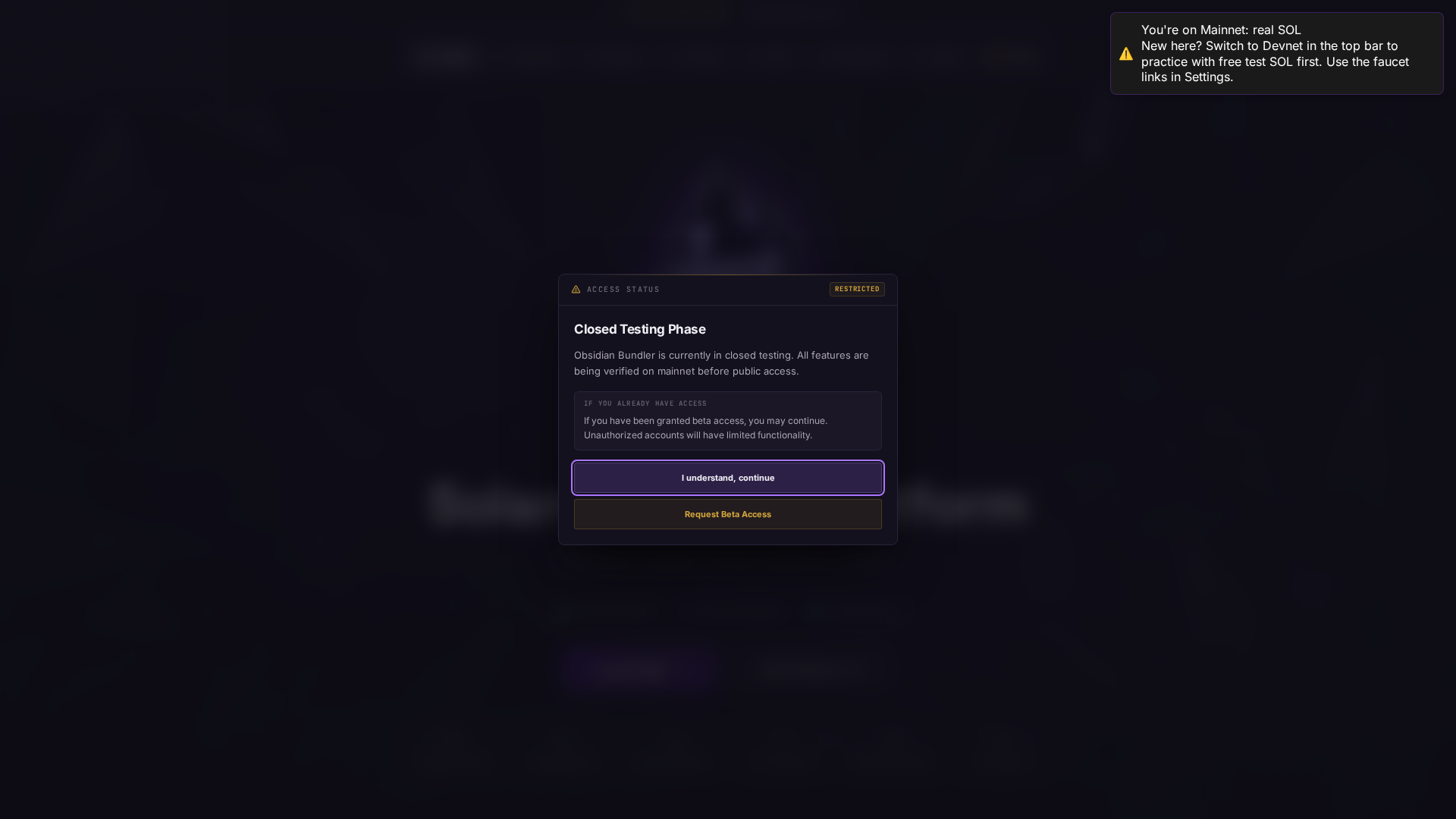 Screenshot of obsidianbundler.com