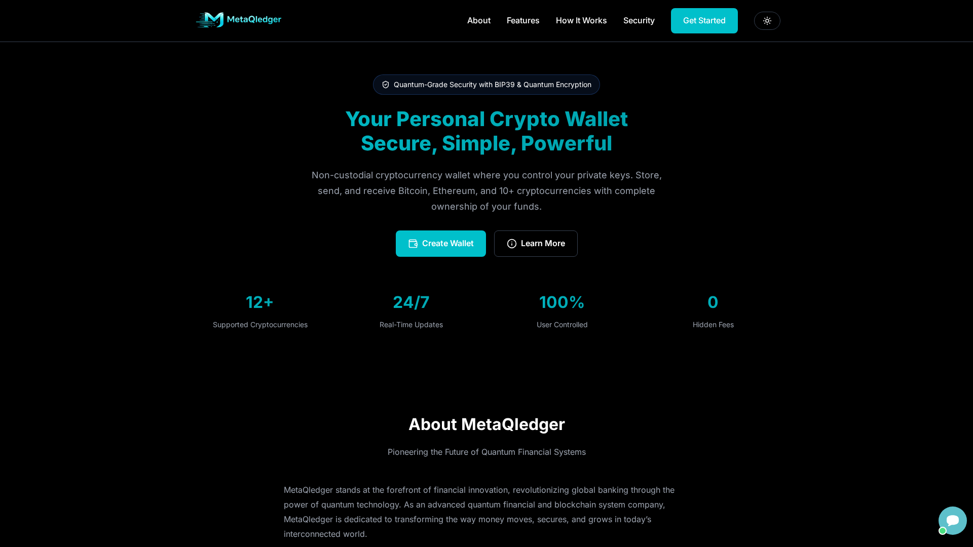 Screenshot of metaqledger.app
