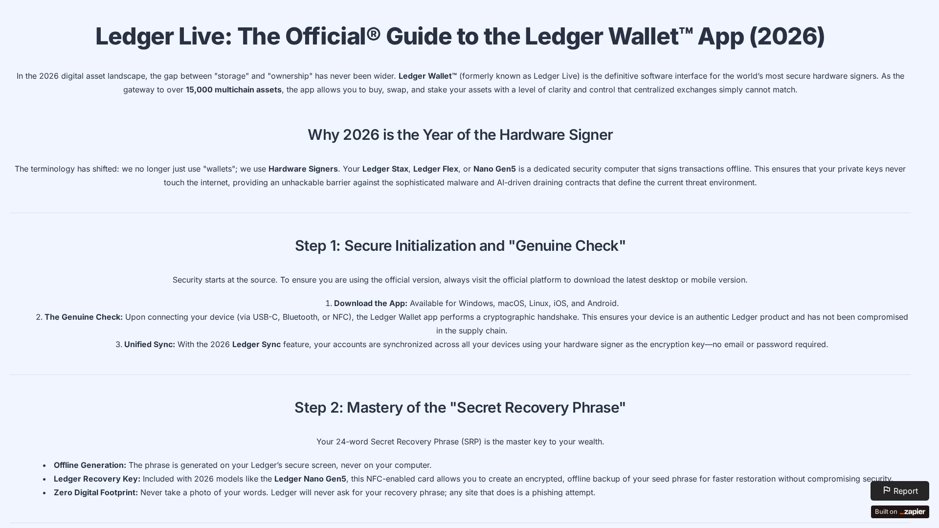 Screenshot of ledgeers-live.zapier.app