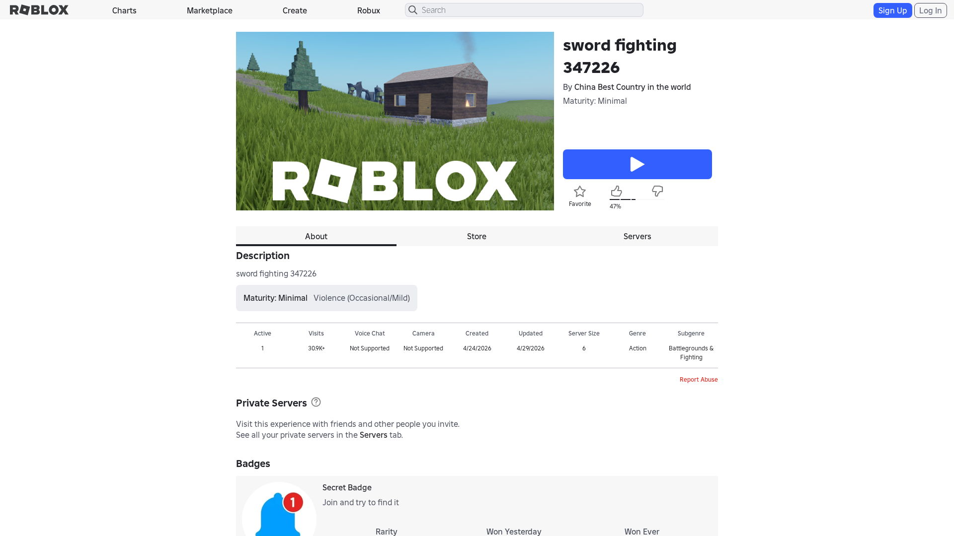 Screenshot of www.roblox.et