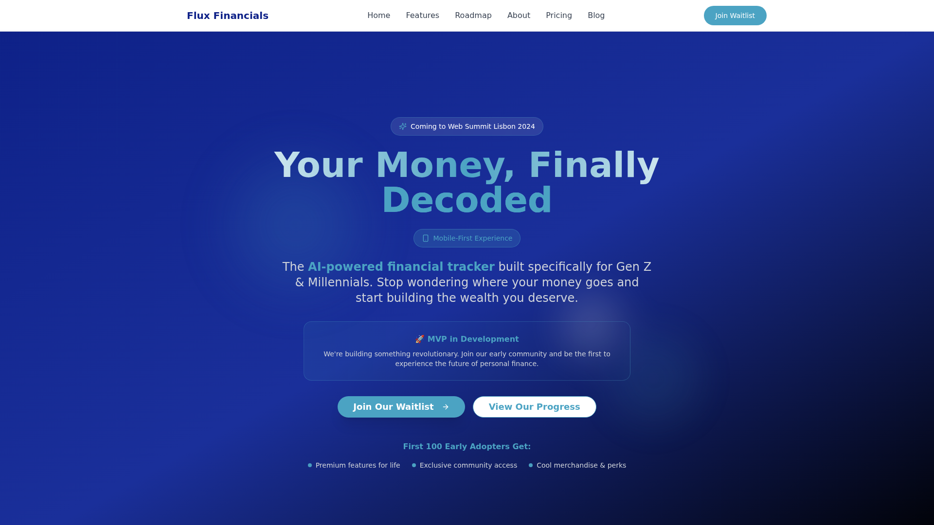 Screenshot of flux-financials.com