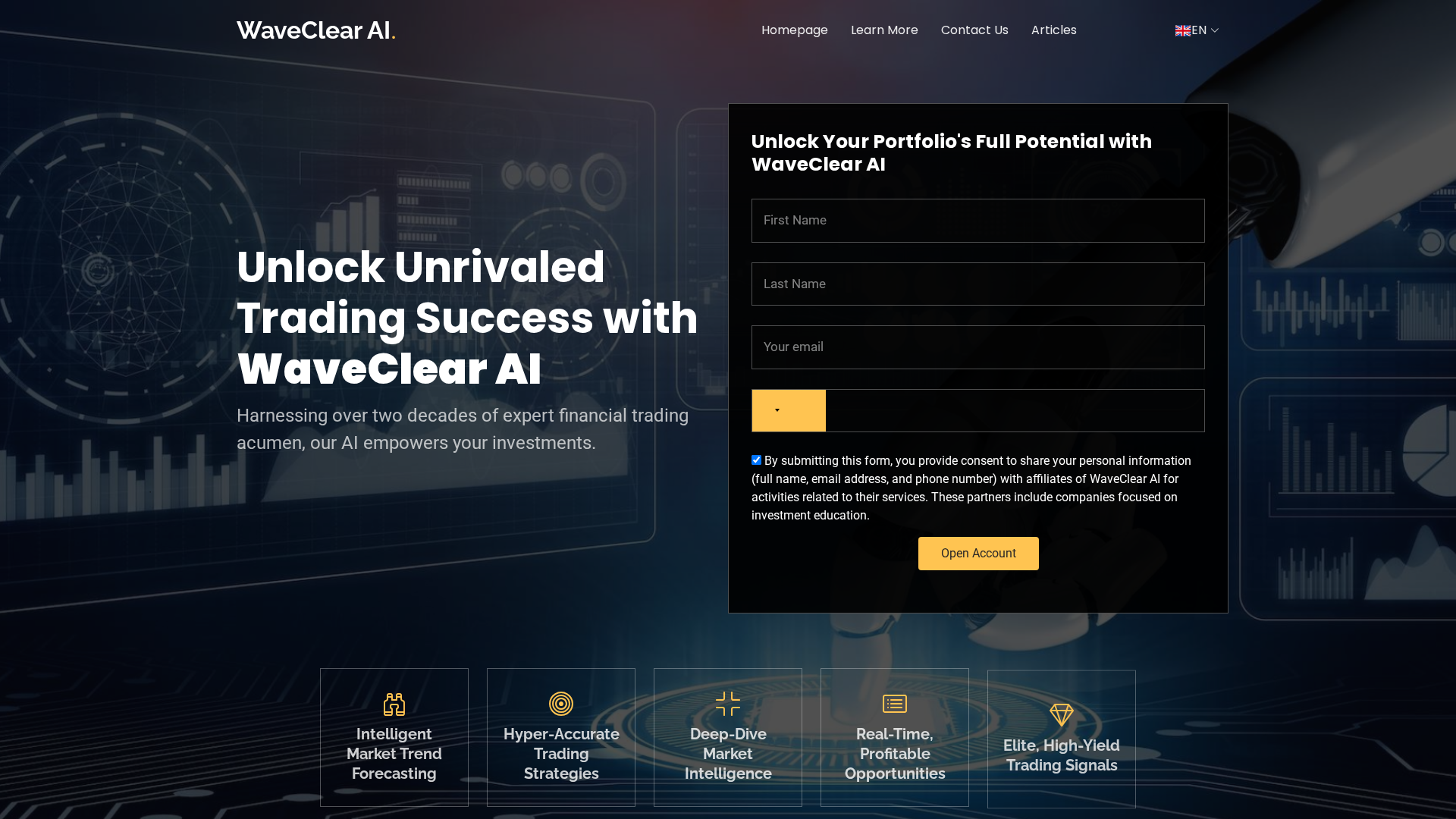 Screenshot of waveclear-ai.de