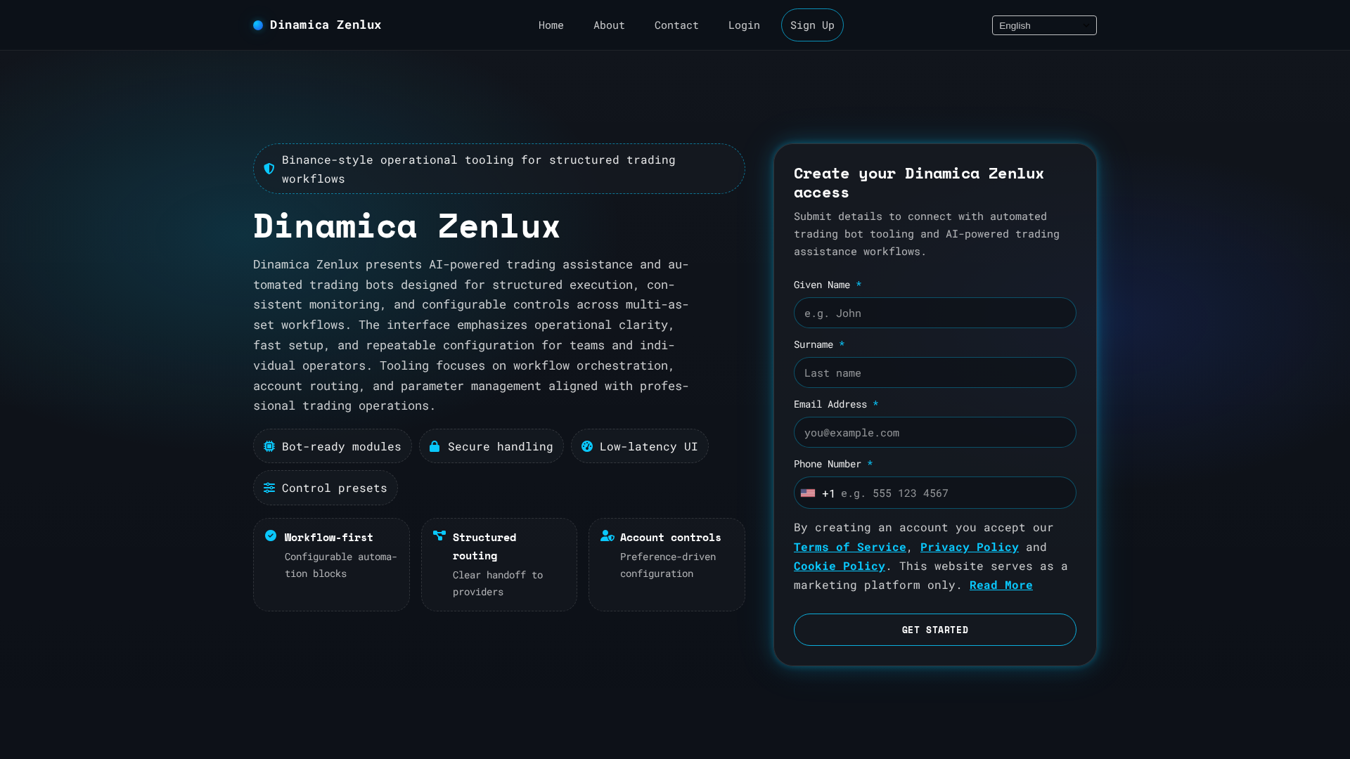 Screenshot of dinamicazenluxtech.com