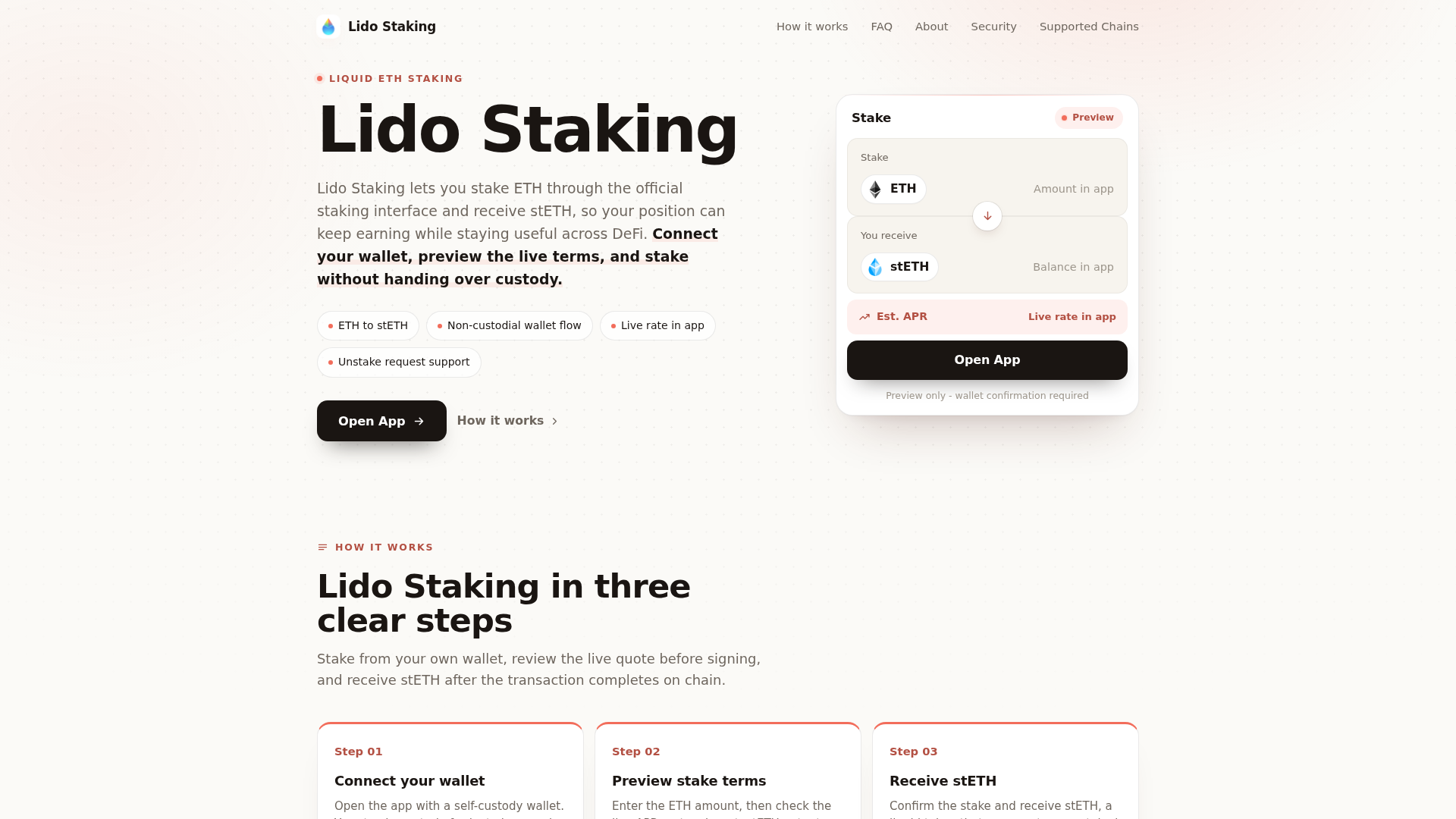 Screenshot of lido-staking-app.github.io