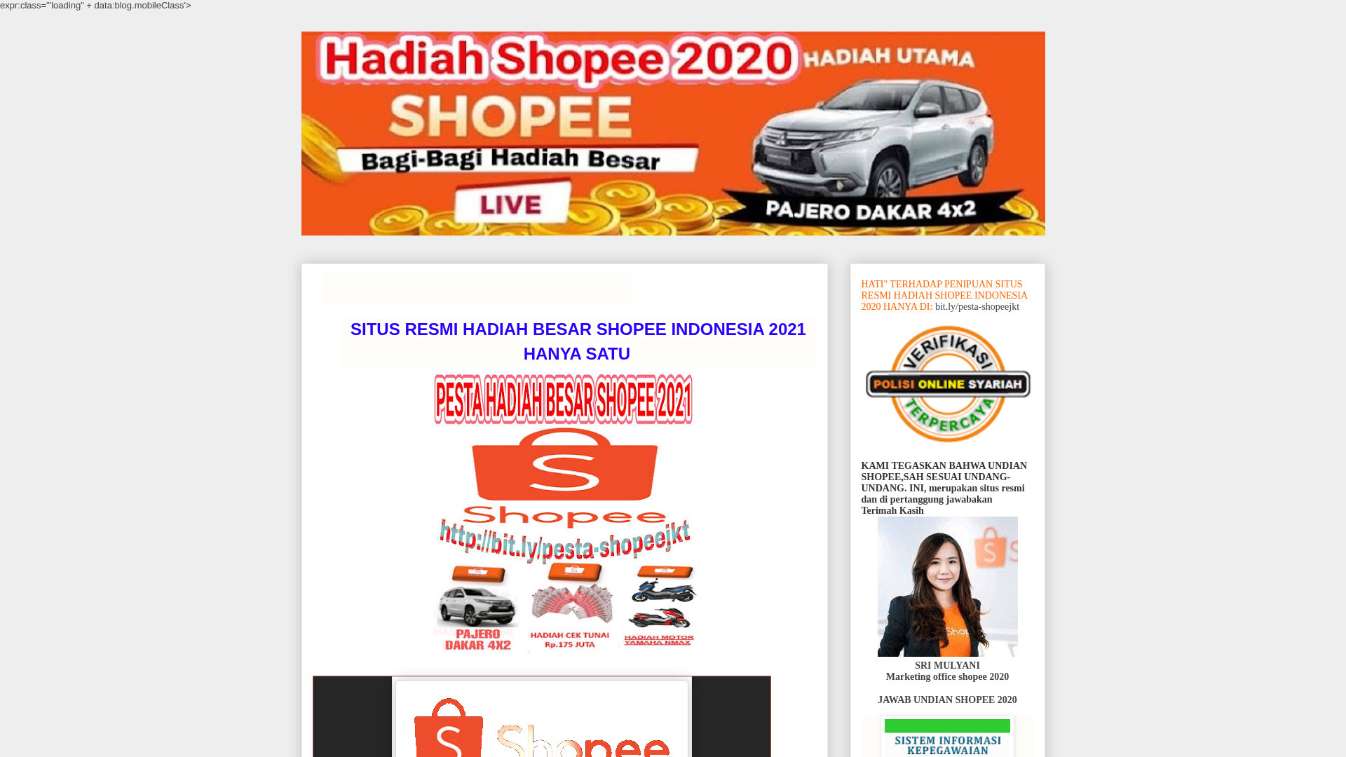 Screenshot of www.pestashopee-jkt.blogspot.com