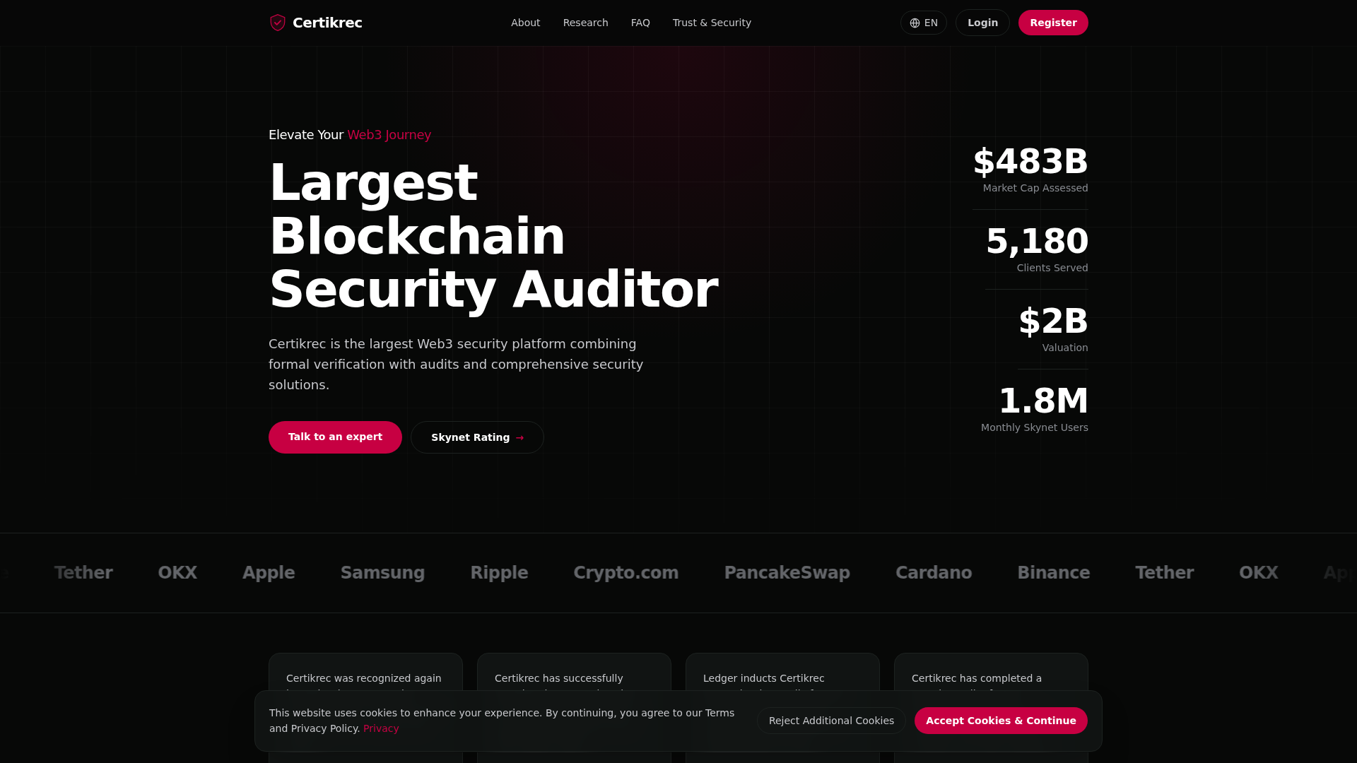 Screenshot of certikrecs.com