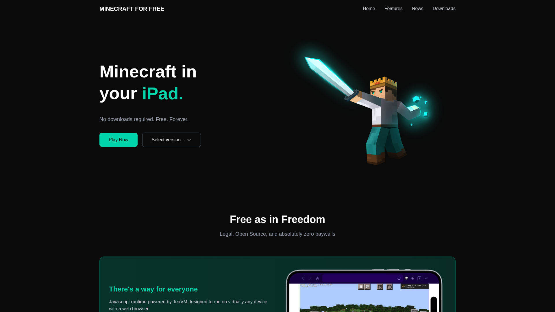 Screenshot of minecraftforfree-27r.pages.dev