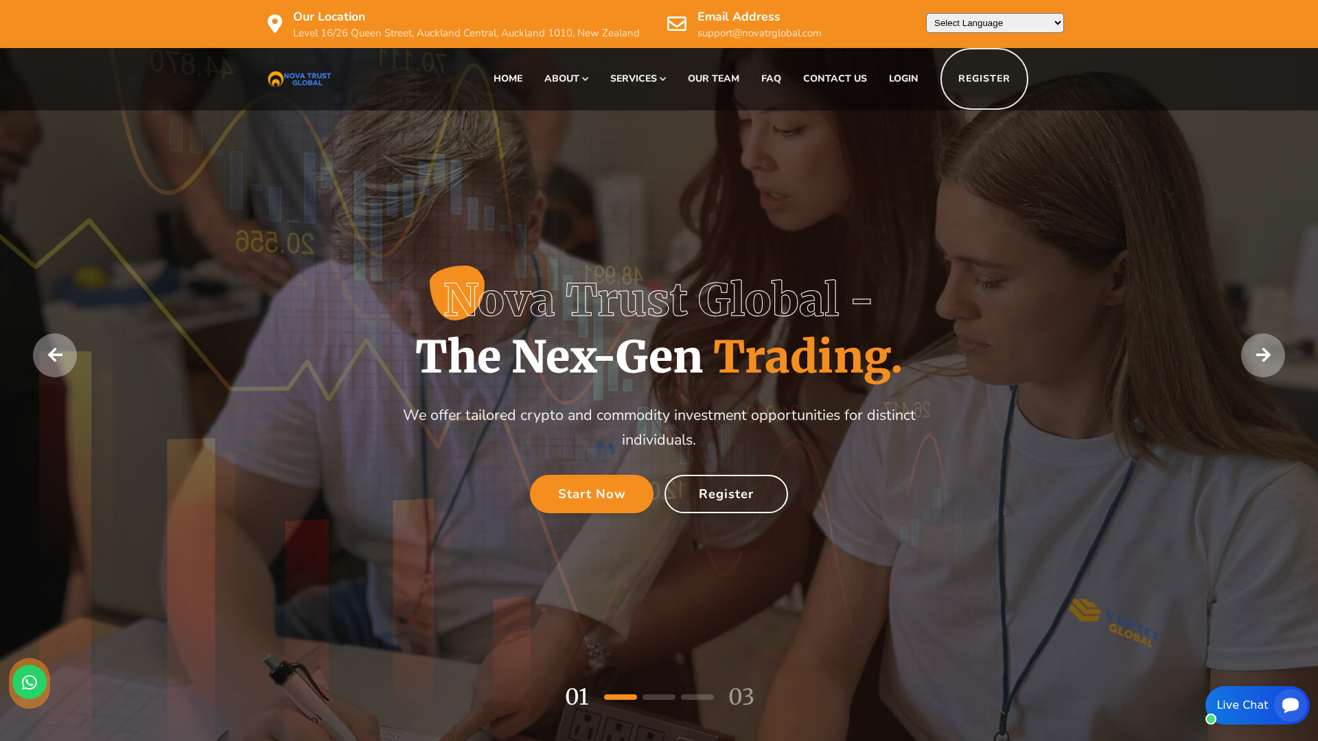 Screenshot of novatrglobal.com
