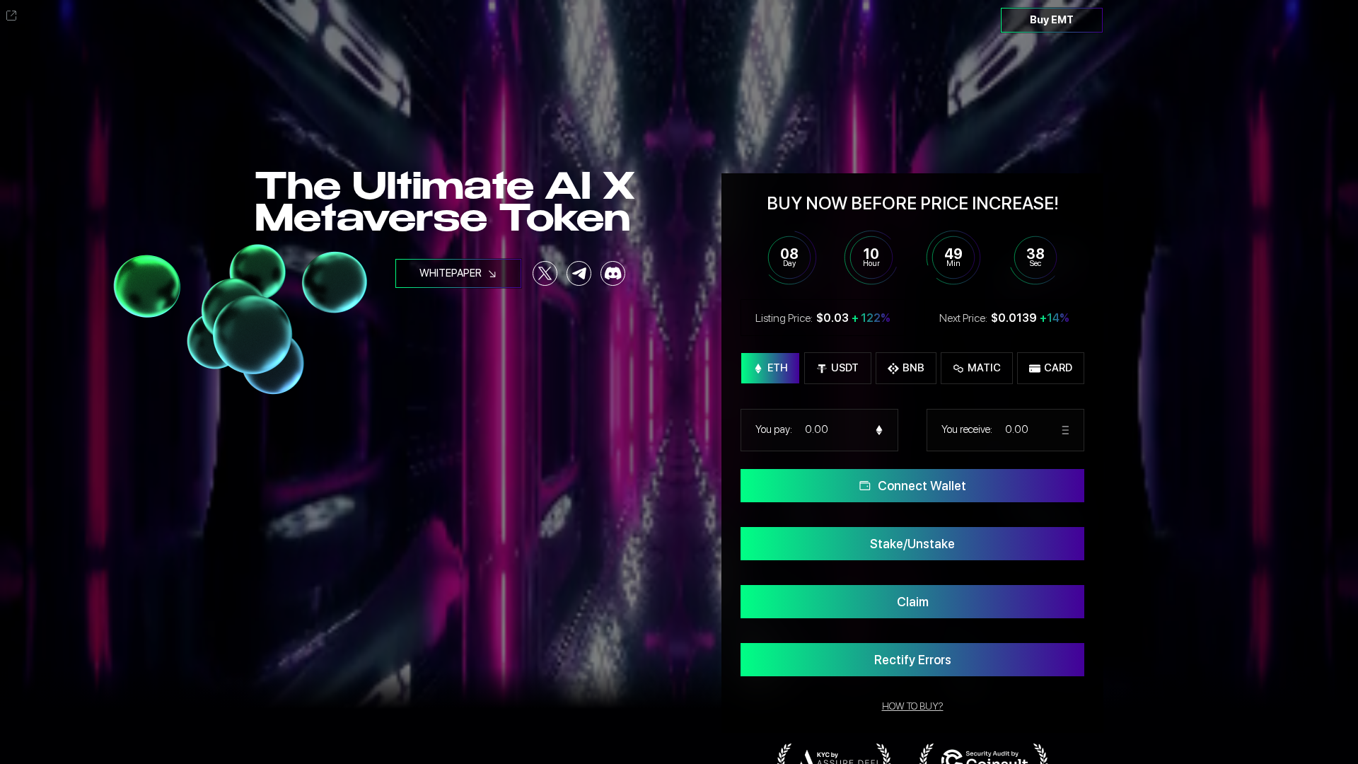 Screenshot of presaleearthmeta.pages.dev