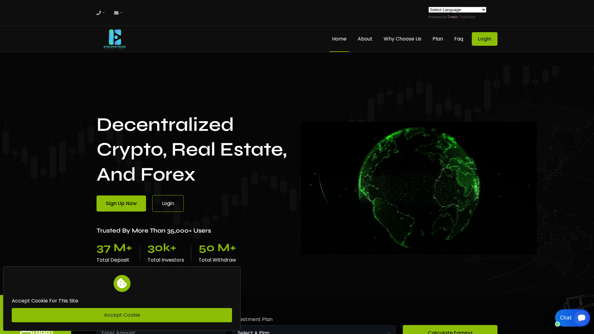 Screenshot of evoluxetrade.com