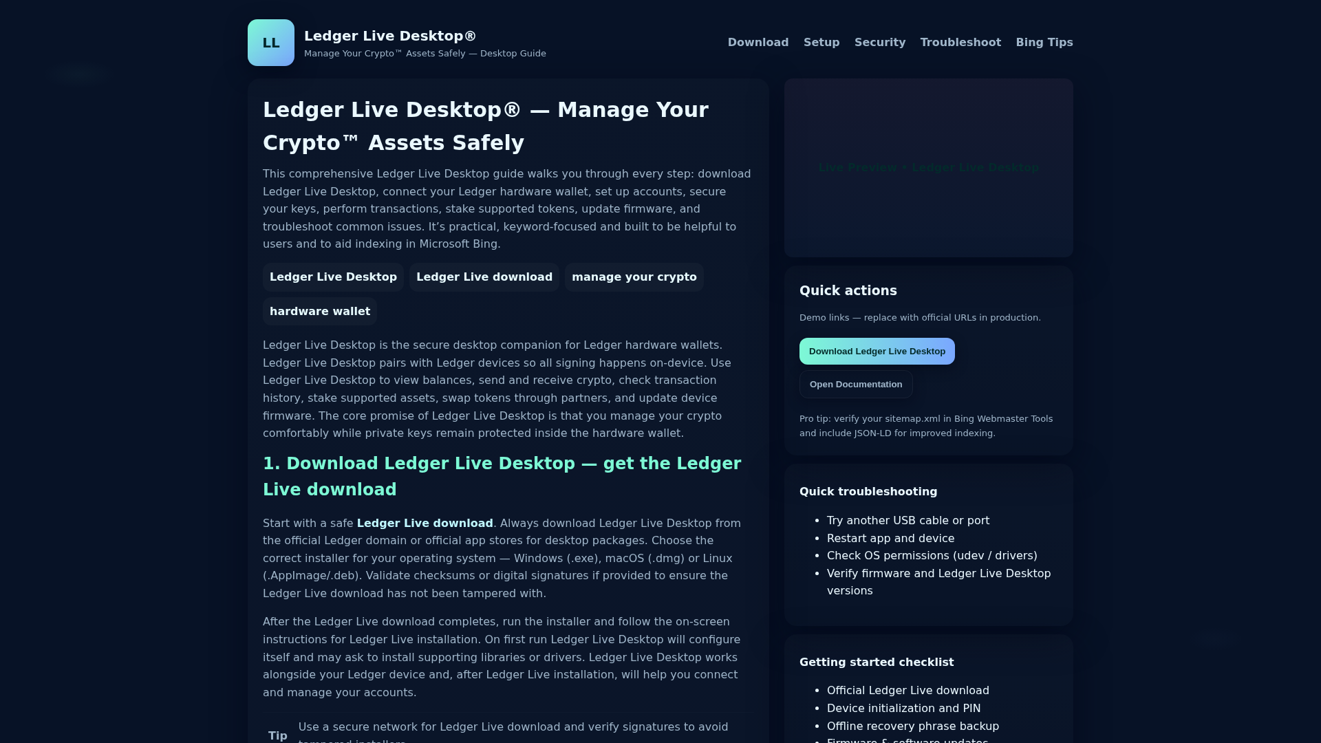Screenshot of ledgr-desktoplive.pages.dev