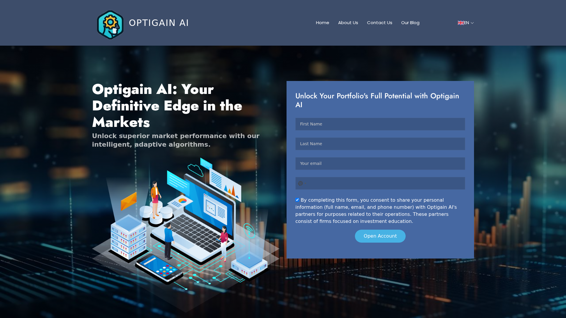 Screenshot of optigainaiapp.org