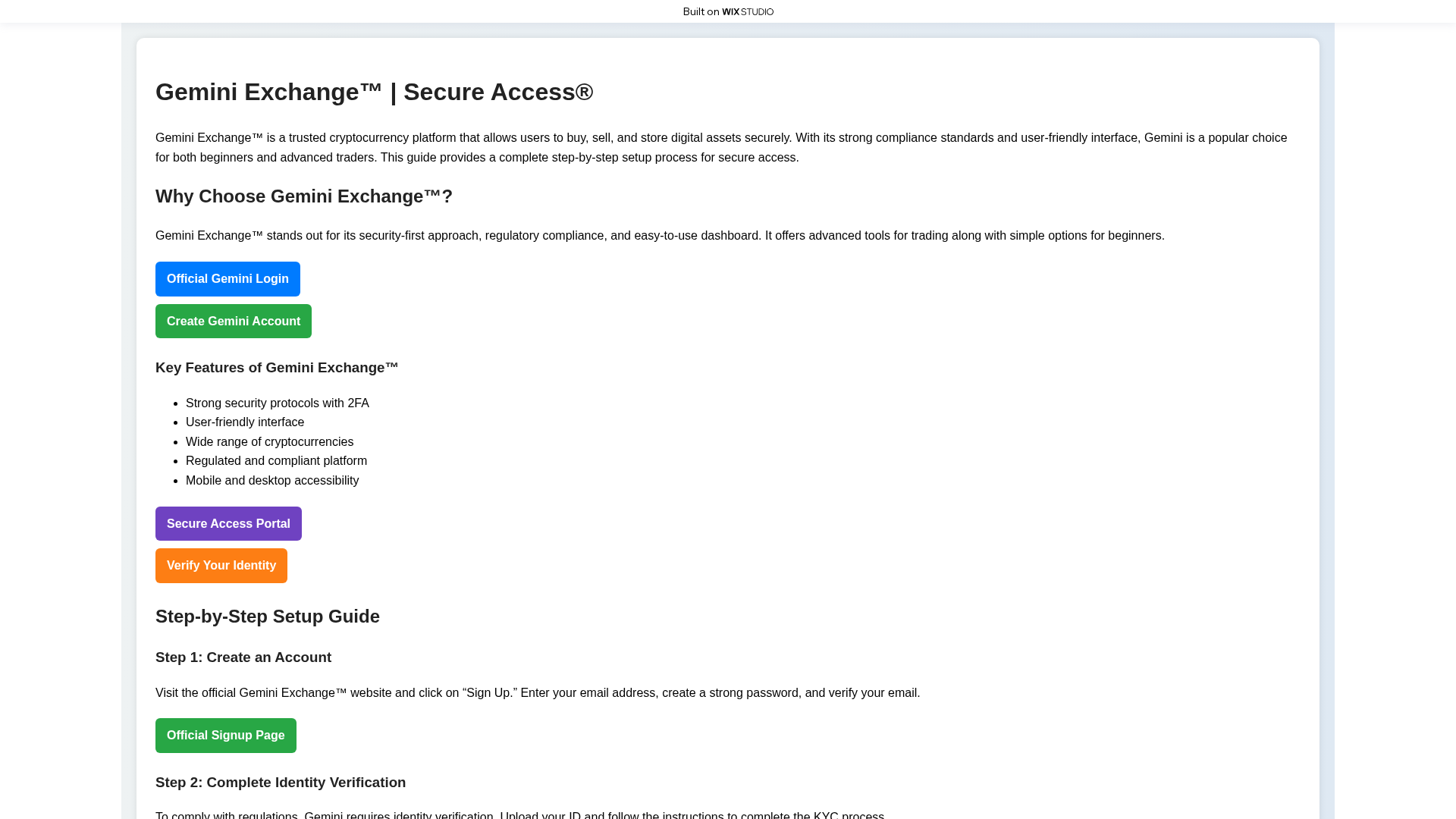 Screenshot of corporationgemini.wixstudio.com