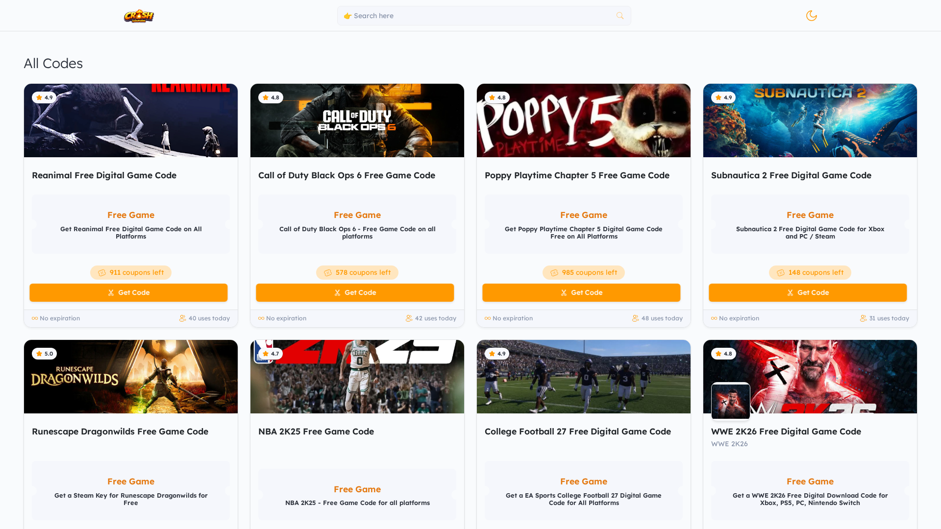 Screenshot of crashcoupons.com
