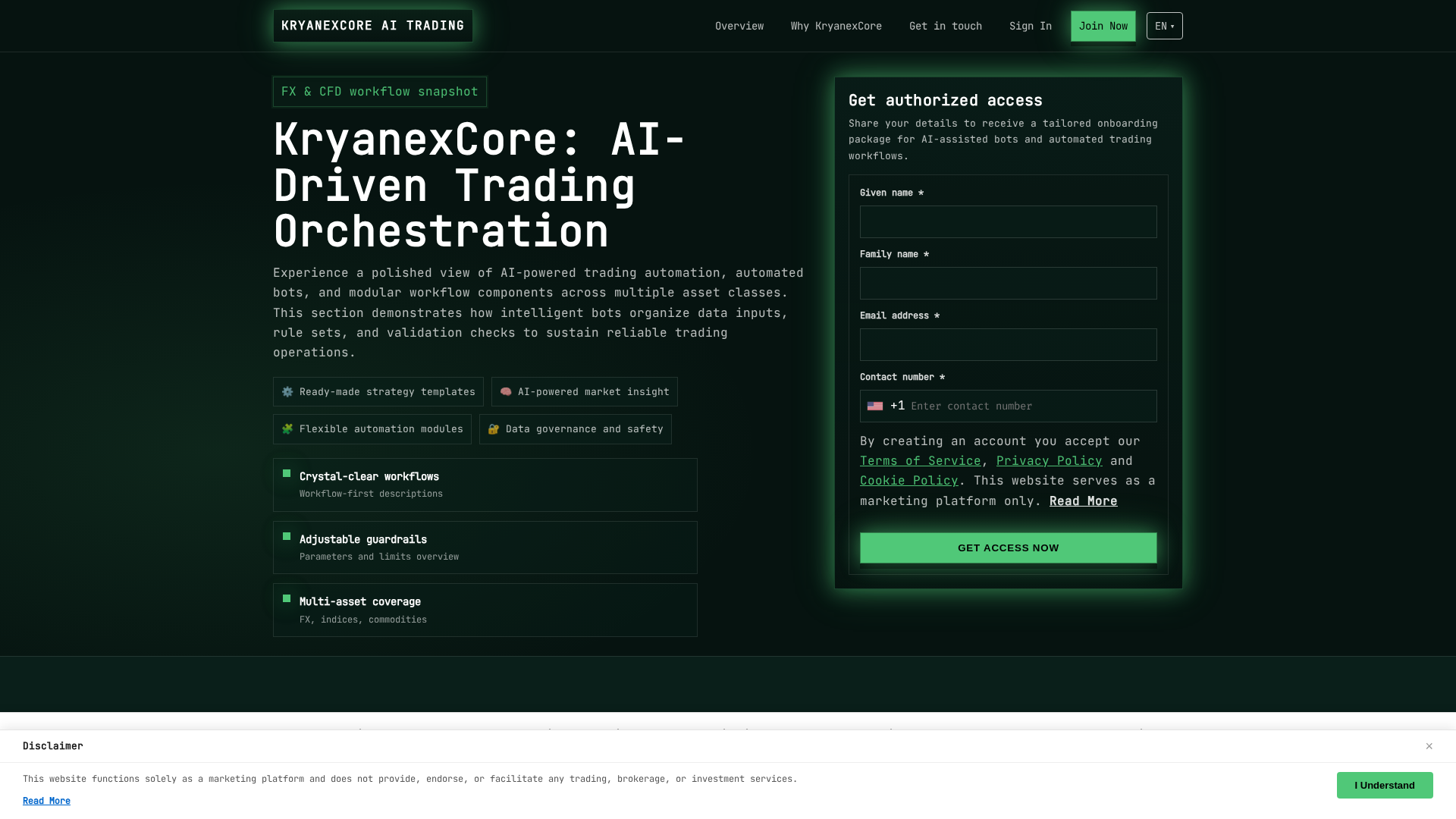 Screenshot of kryanexcore.digital