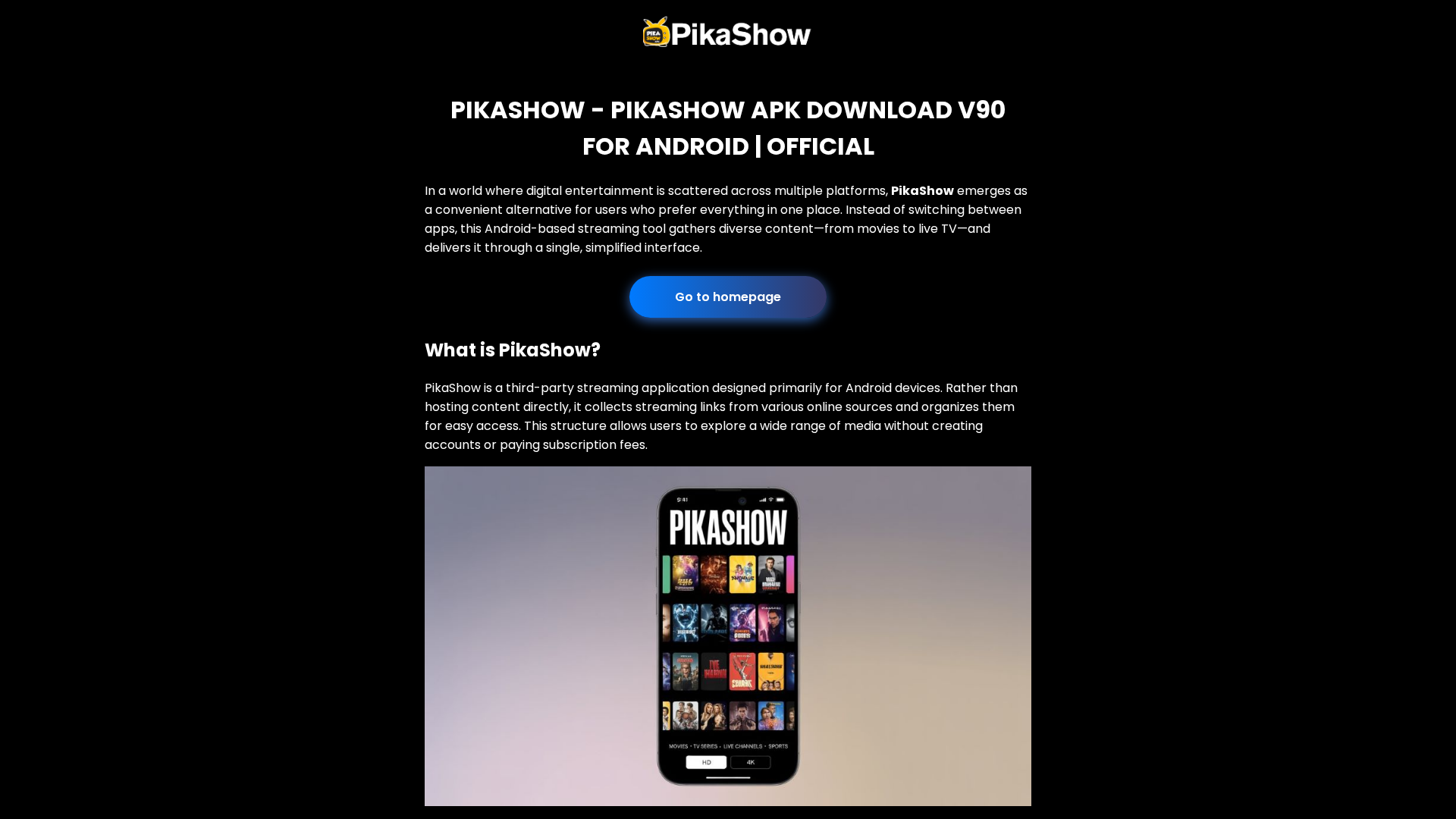 Screenshot of pikashow.run