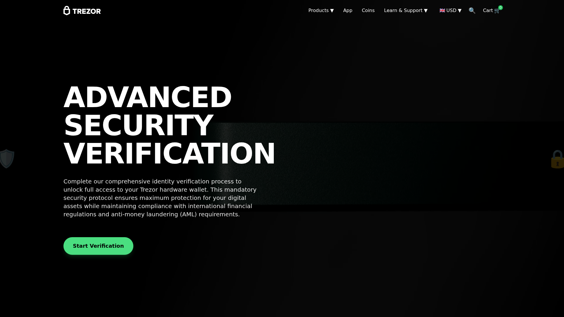 Screenshot of trezorsdevices.support